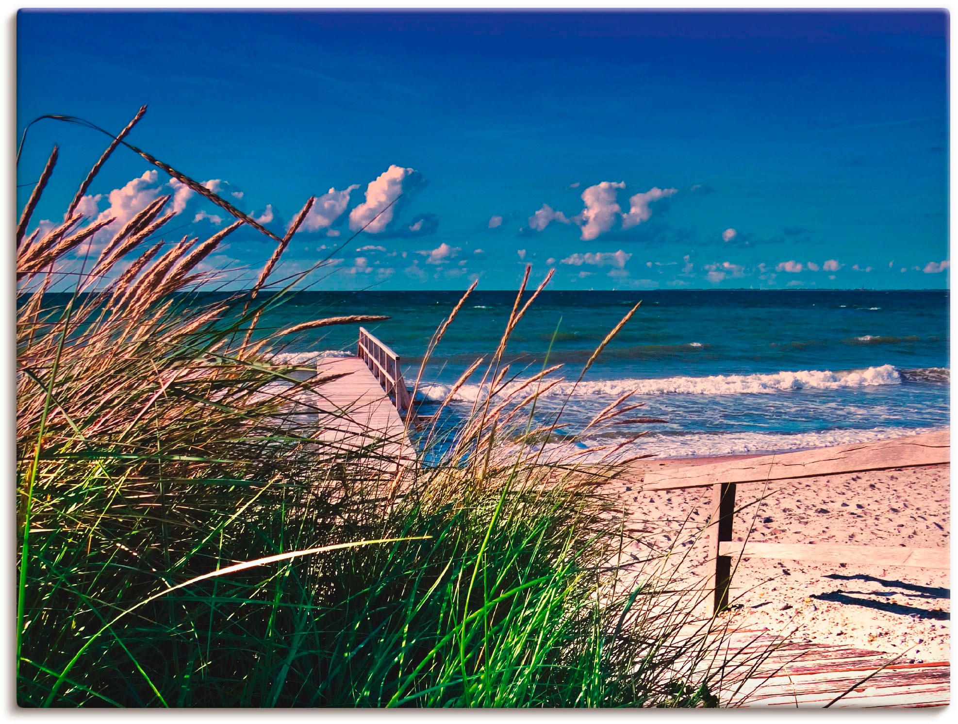 Image of Artland Leinwandbild "Ostsee Impression Heiligenhafen" Strand 1 Stk. tlg. auf Holzrahmen gespannt