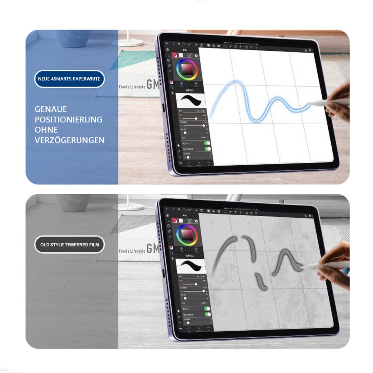4smarts Displayschutzfolie »Paperwrite Screen Protector«, für Apple iPad Air 11 (M2, 2024), Papierhaptik, Schutzfolie, Bildschirmschutz, kratz- & stossfest