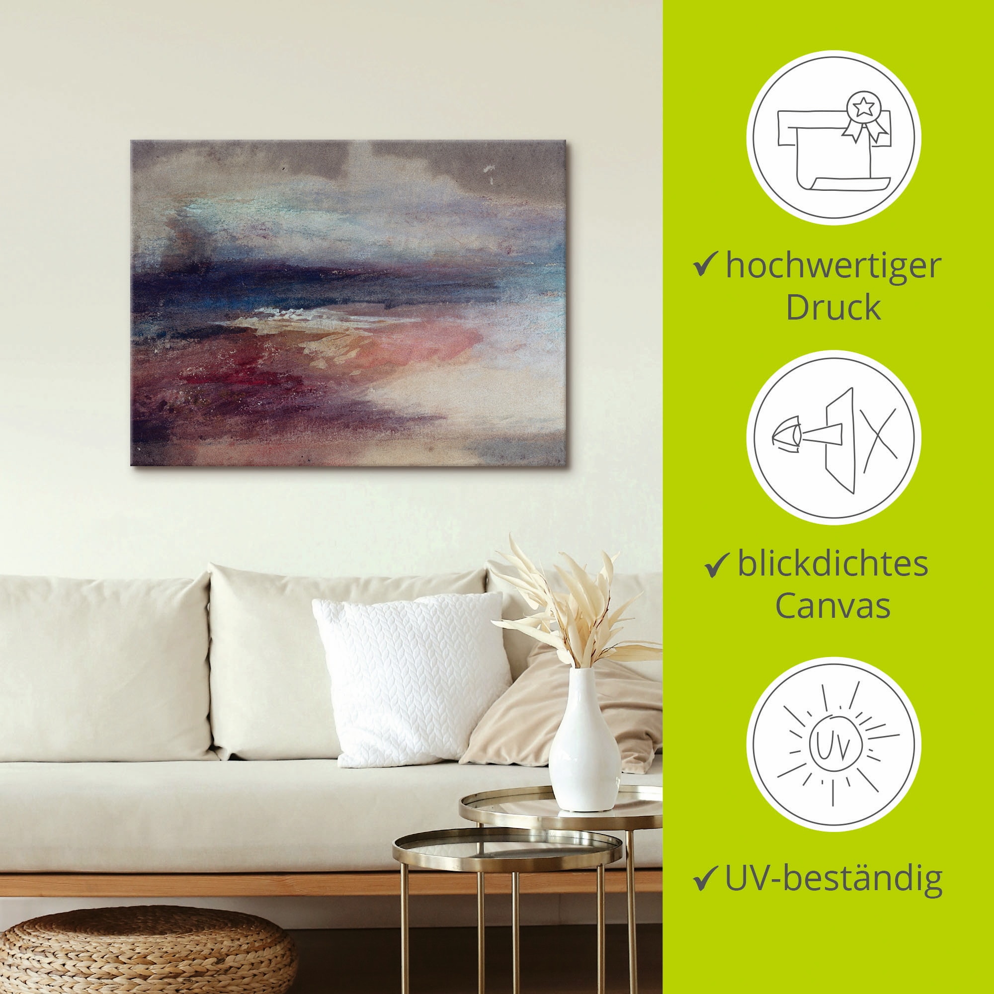 Artland Wandbild »Küstenlandschaft Sonnenunterg« Küste 1 Stk. tlg. als Leinwandbild, Poster in verschied. Grössen