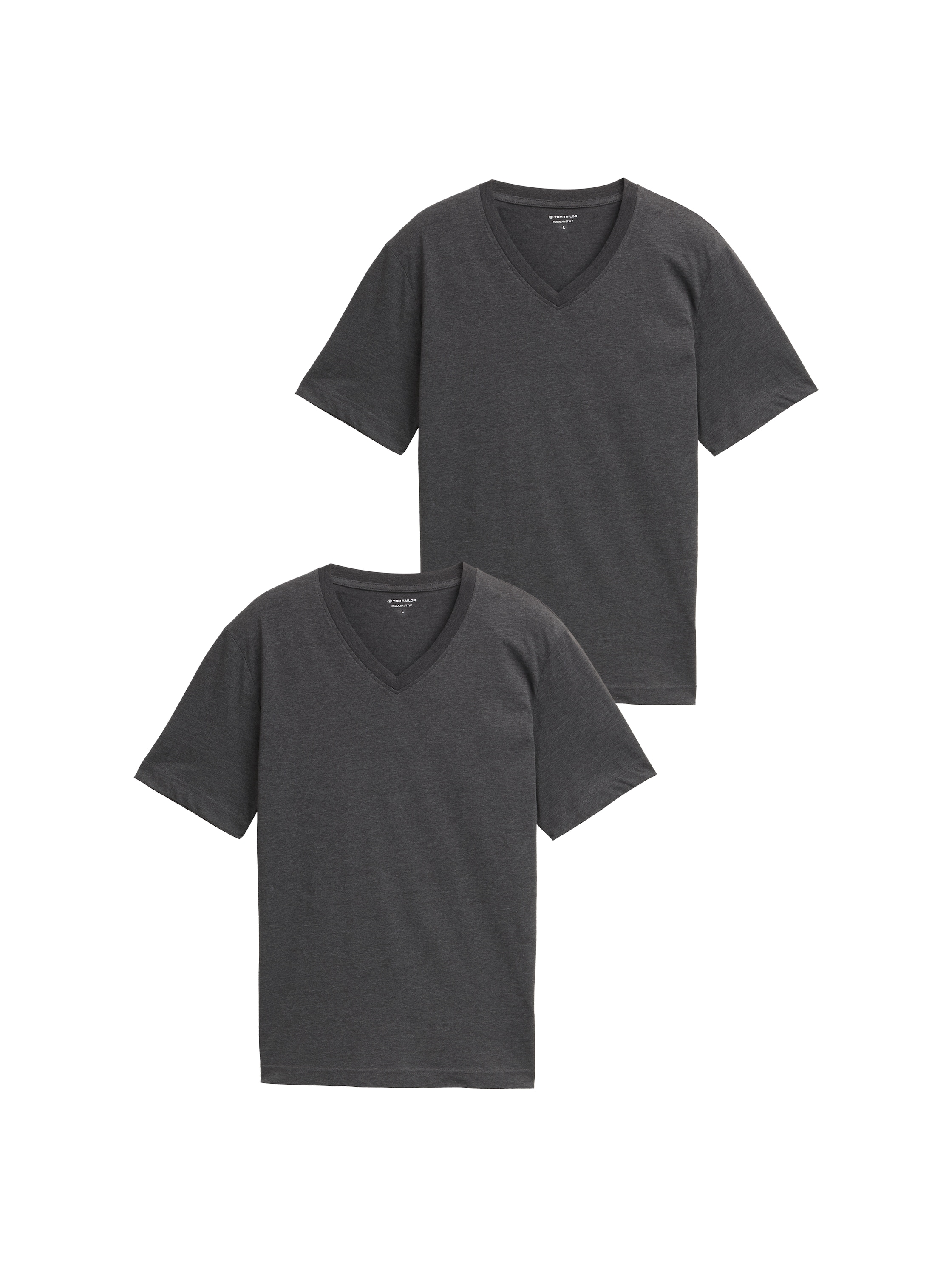 Image of TOM TAILOR T-Shirt Packung, 2 Stk. mit V-Ausschnitt, Doppelpack