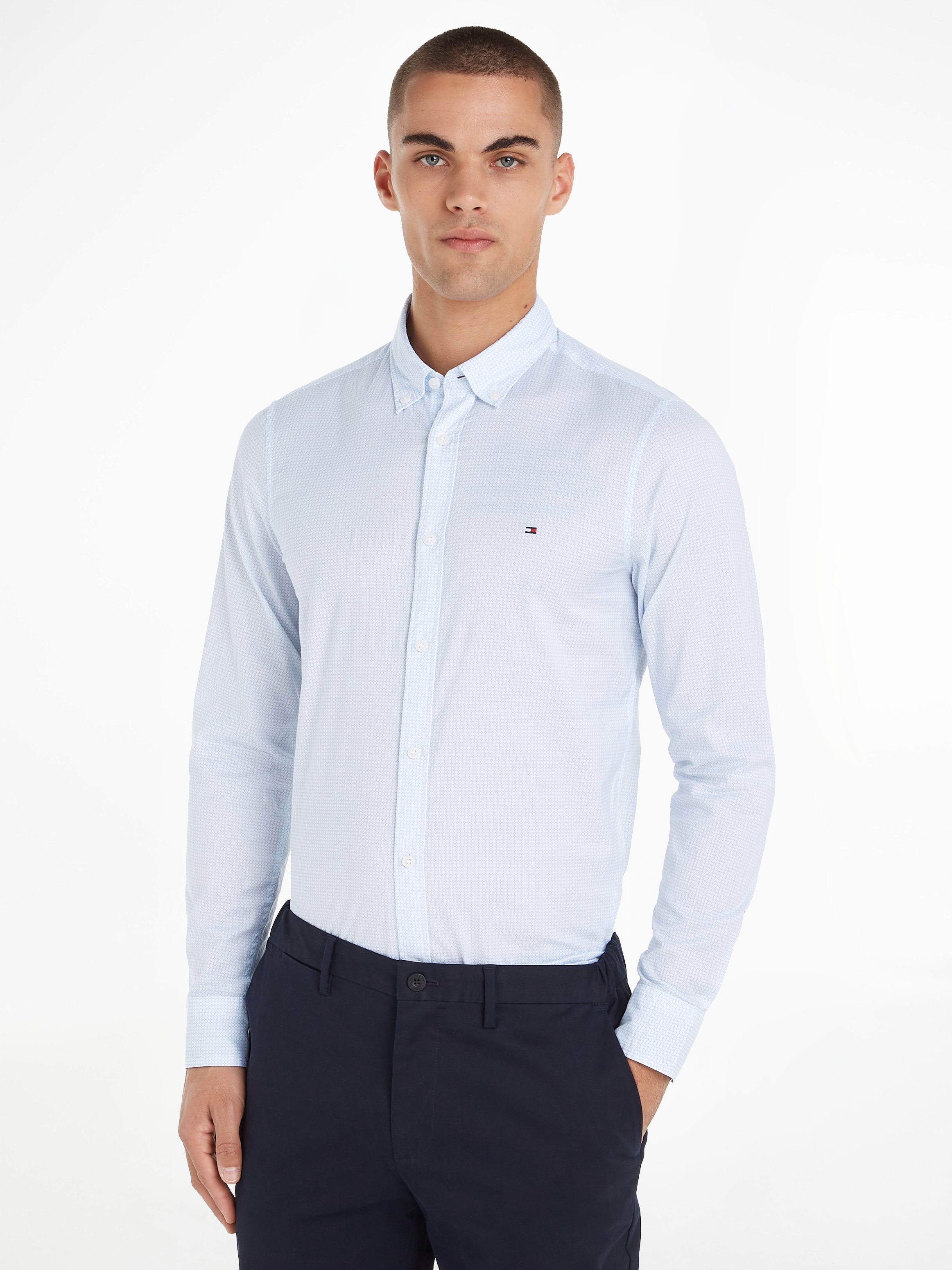 Businesshemd »FLEX MICRO FOULARD SF SHIRT«, Mit Minimal-Print, Button-down-Kragen