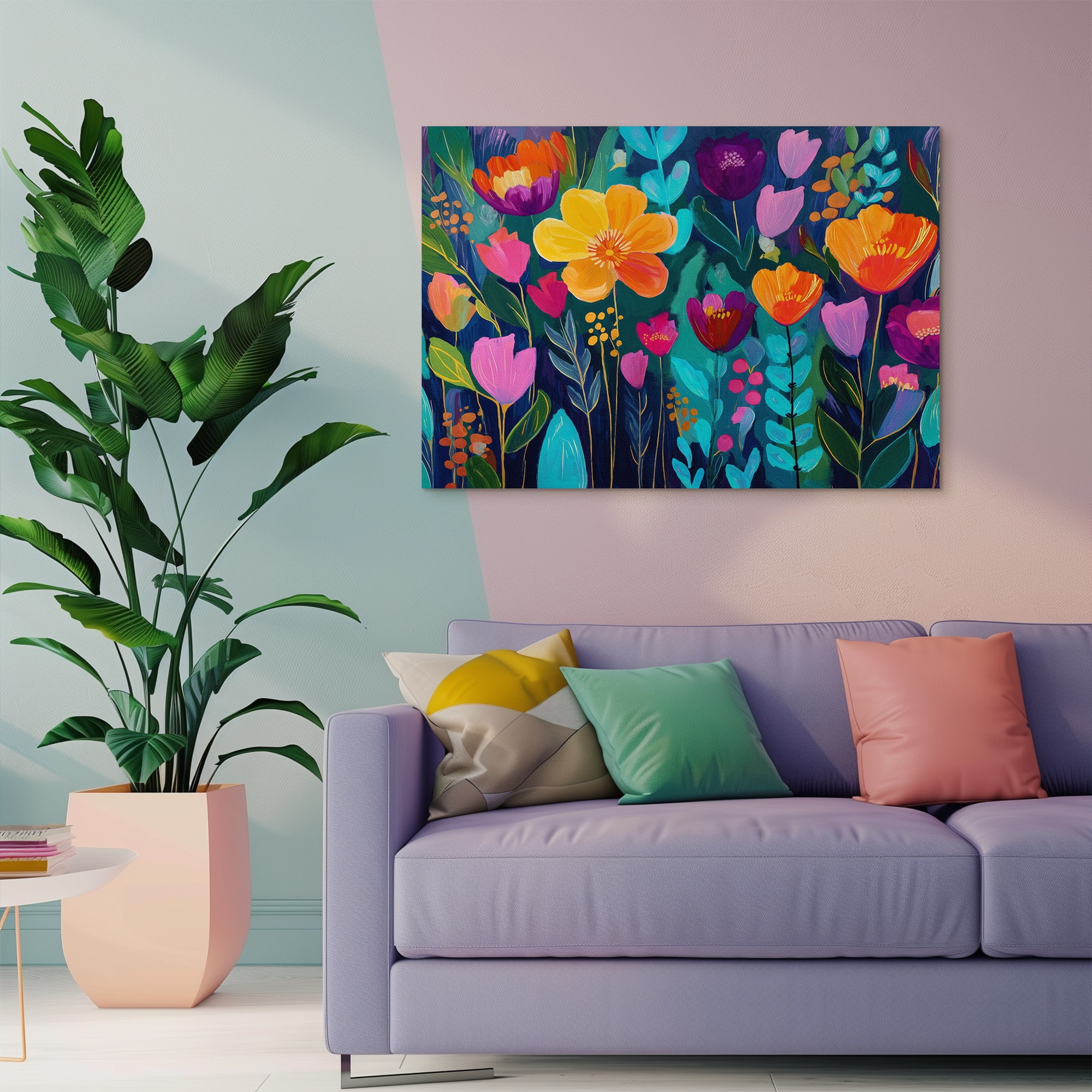 GOODproduct Wandbild »Bunte Blumen« Blumenwiese 1 Stk. tlg. in verschied. Grössen