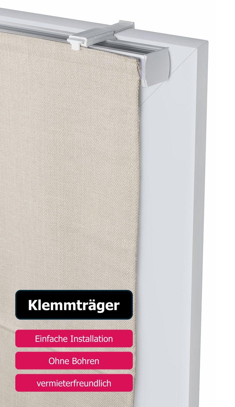 my home Store à enrouleur »RIOLA« verdunkelnd ohne Bohren freihängend Faltrollo in trendiger Leinenoptik NEUHEIT!
