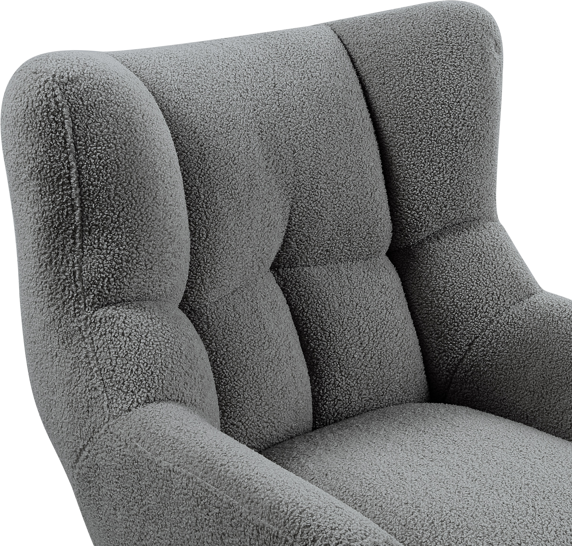 ATLANTIC home collection Sessel »Shawn« mit Federkern, trendy Bezug mit Teddyoptik