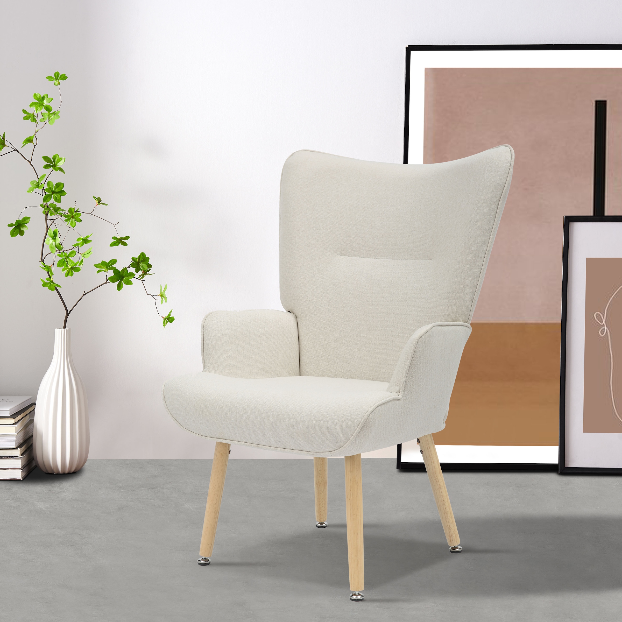INOSIGN Fauteuil de relaxation »KEADY, Hochlehnsessel, TV-Sessel,« Relaxsessel, Ohrensessel mit stabilem Echtholzgestell