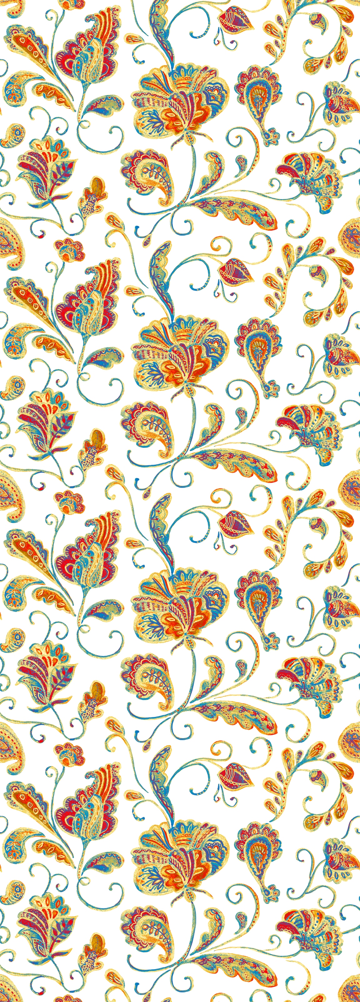 Image of queence Vinyltapete "Luisa" Motiv bedruckt botanisch floral gemustert natürlich glatt 90x250cm, selbstklebend, kinderleichte Anbringung, Sticker
