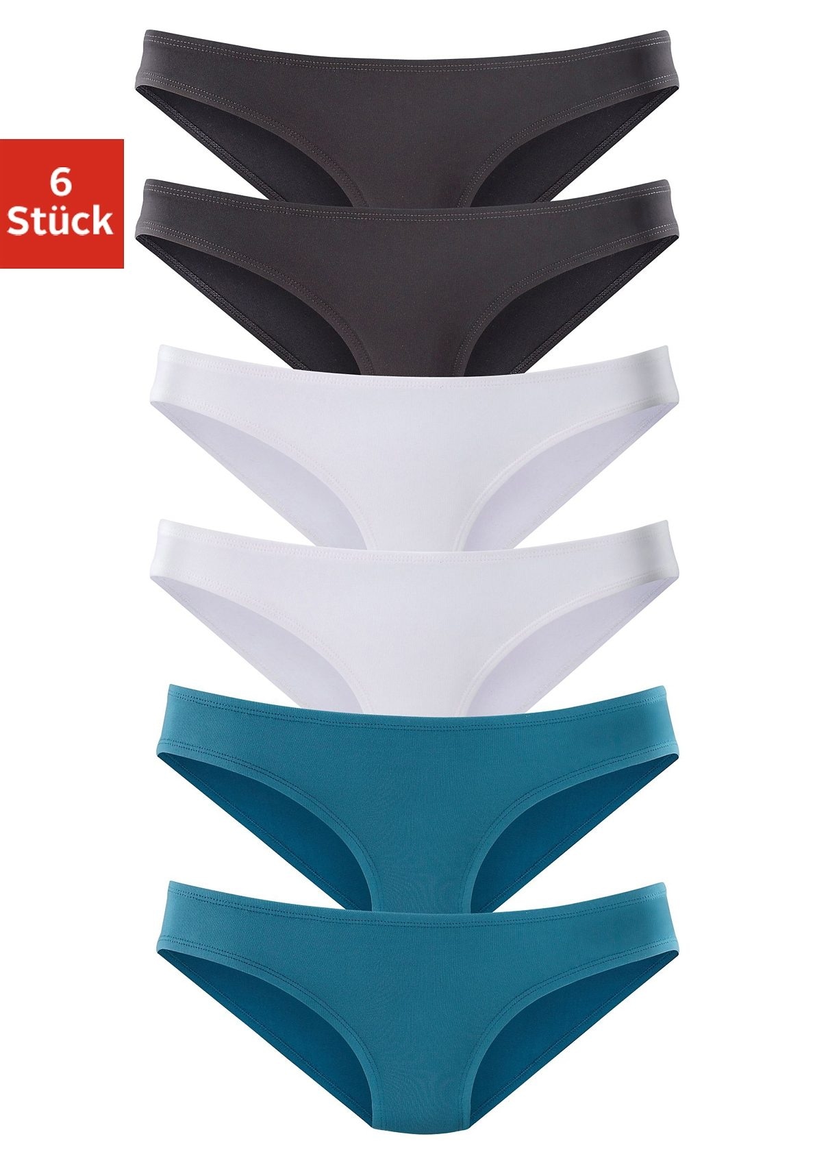 Image of Vivance Active by Lascana Bikinislip 6er-Pack, aus weicher Microfaser