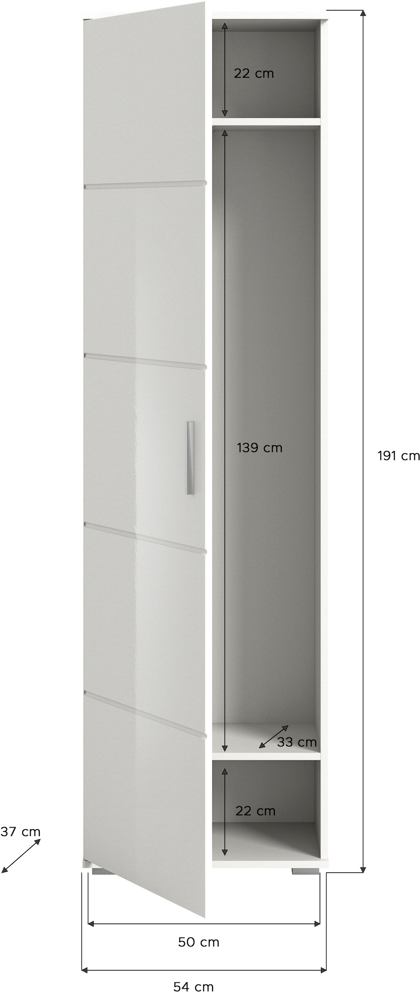 INOSIGN Garderoben-Set »Valge, Breite 180 cm inkl. 15cm Typenabstand, 4-tlg. Set, best. aus:«, (4 St.), 2x Garderobenschrank, 1x Sitzbank und 1x Garderobenpaneel