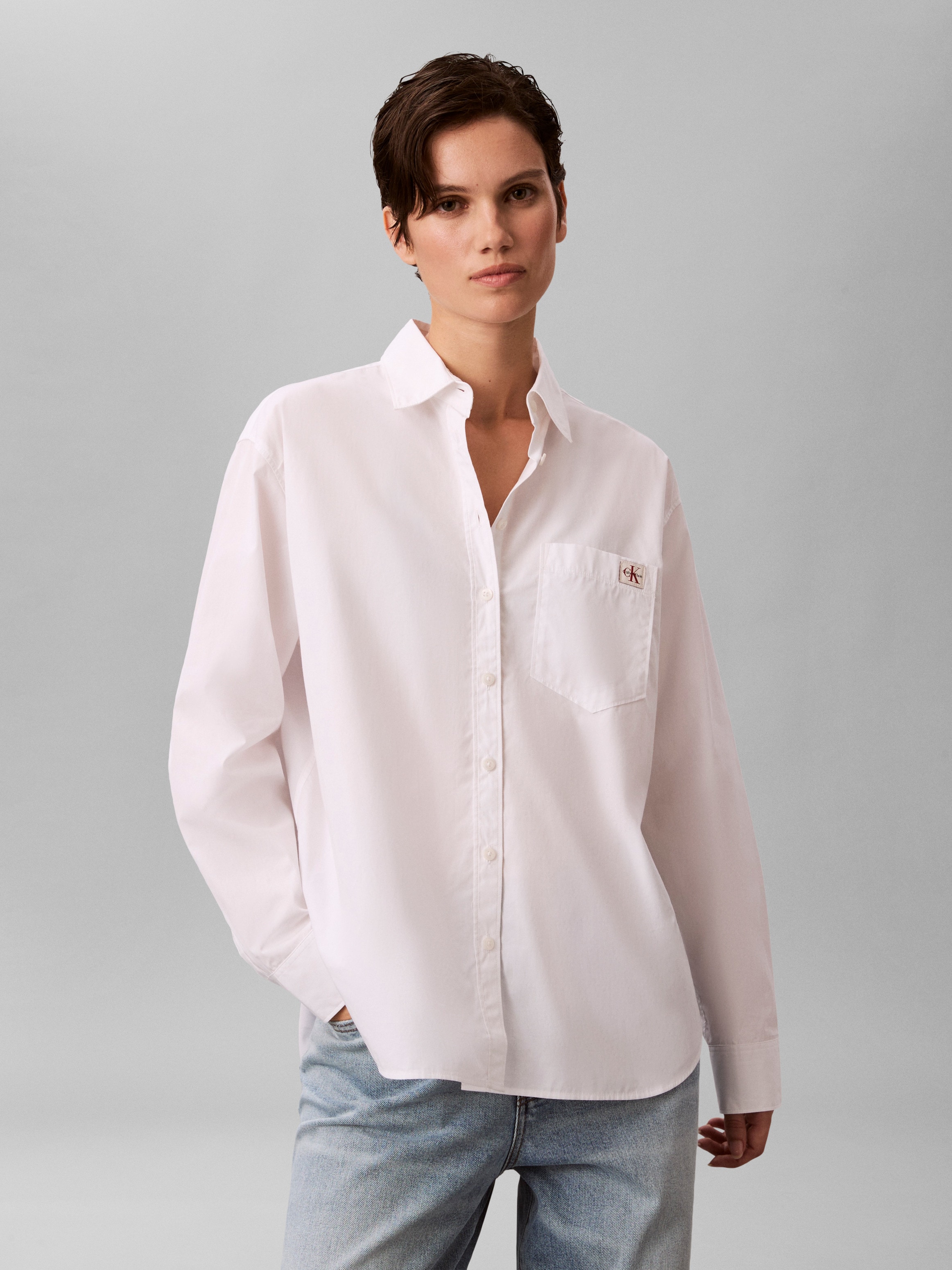 Image of Calvin Klein Hemdbluse "COTTON POPLIN RELAXED SHIRT" Regular fit mit Hemdblusenkragen