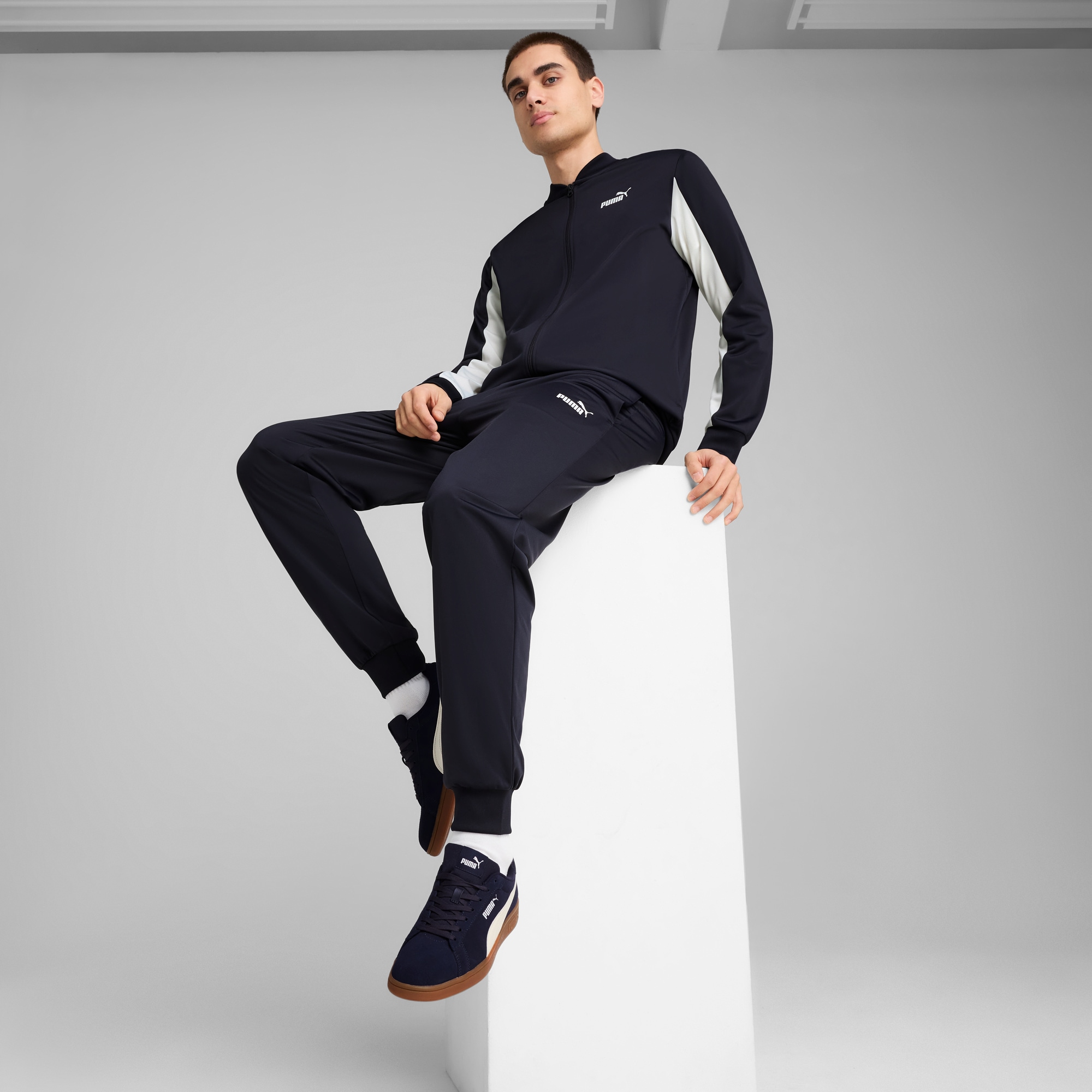Image of PUMA Trainingsanzug "POLY BASEBALL SUIT" 2 Stk. zweiteiliges Set, mit elastischem Bund, mit verstellbarem Kordelzug
