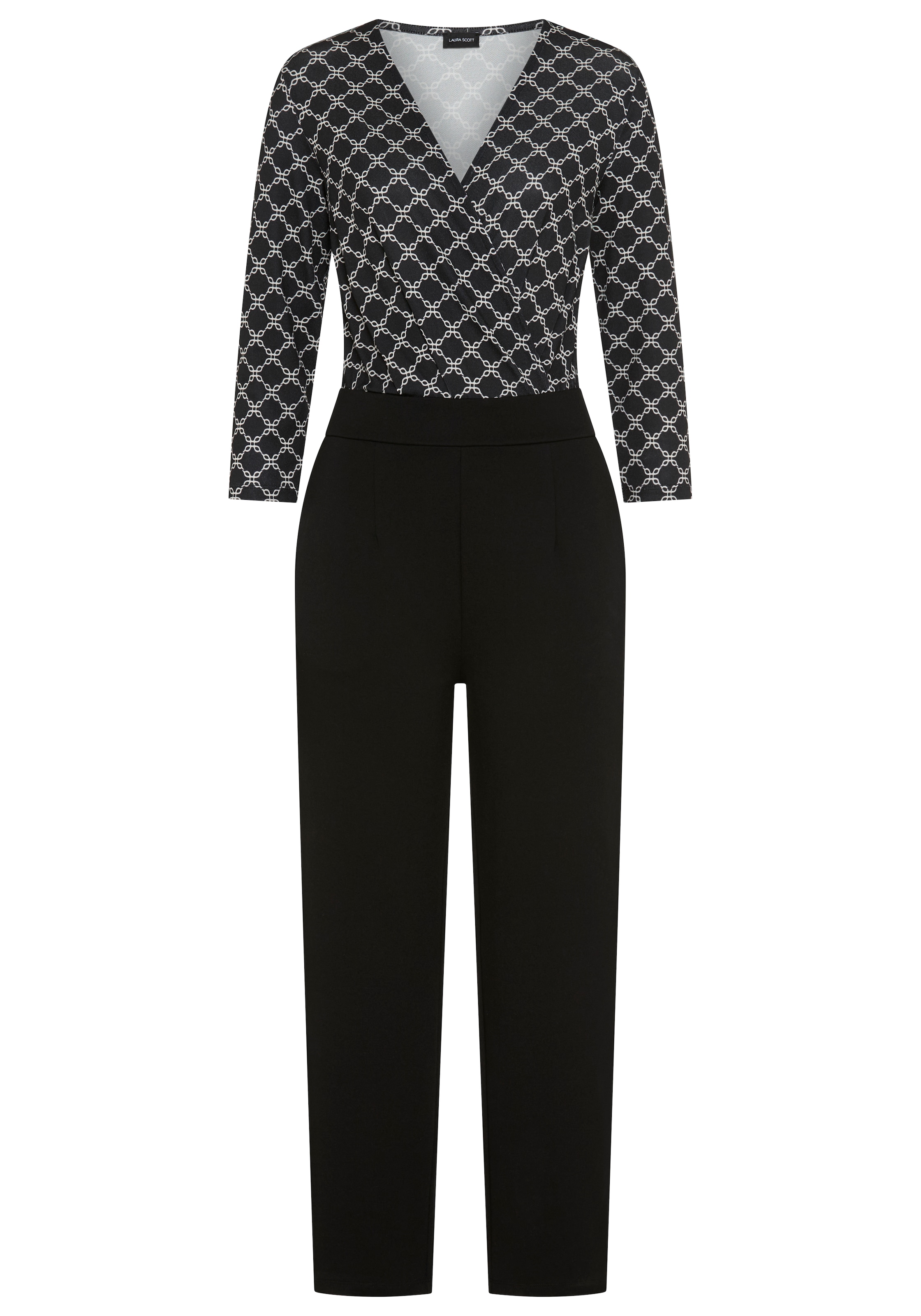 Laura Scott Jumpsuit im eleganten Stil, mit V-Ausschnitt in Wickeloptik