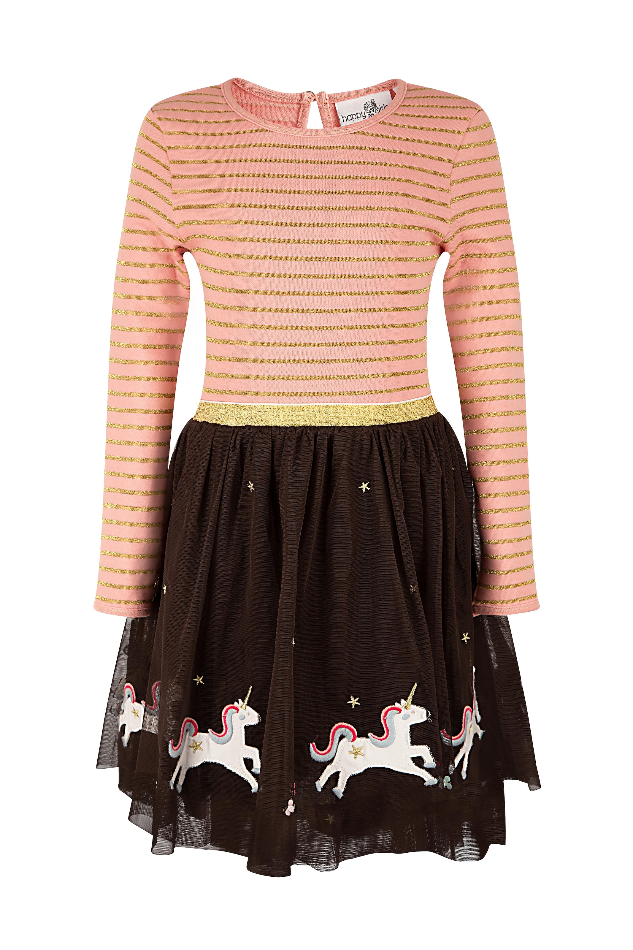 happy girls Midikleid mit hochwertigen Einhorn-Applikationen am Saum