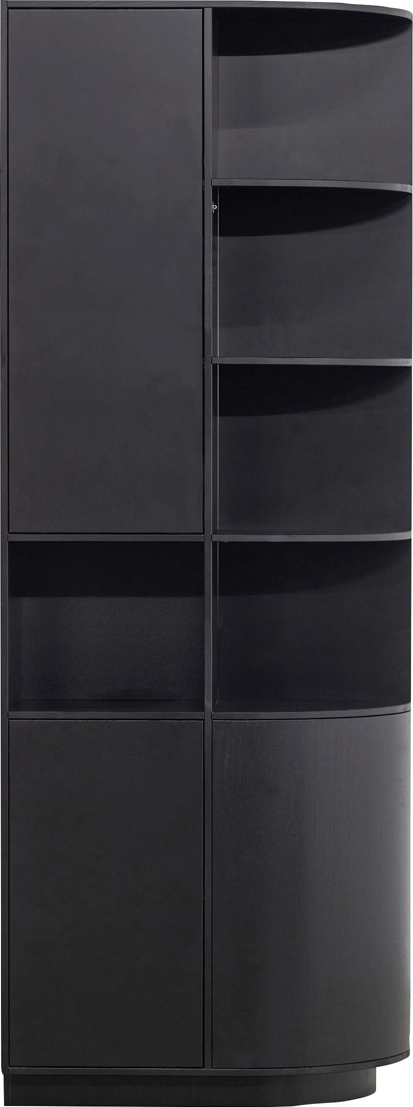 WOOOD Vitrine »Finca FSC®-Kiefernholz mit Druckmechanismus, H 210 x B 78 x T 40 cm« Tragkraft 10 kg pro Boden, schwebende Optik, Wandbefestigung empfohlen