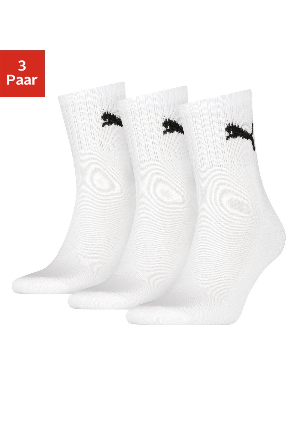 Image of PUMA Sportsocken »short crew«, (3 Paar), mit klassischer Rippe bei Ackermann Versand Schweiz