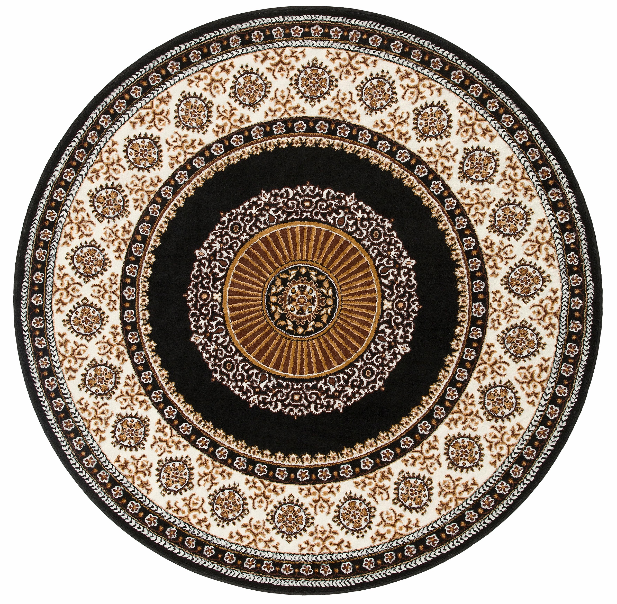Image of GOODproduct Teppich "Shari, Made in Belgium" rund 7 mm Höhe Orient-Dekor, mit Bordüre, Kurzflor, weich, pflegeleicht, elegant