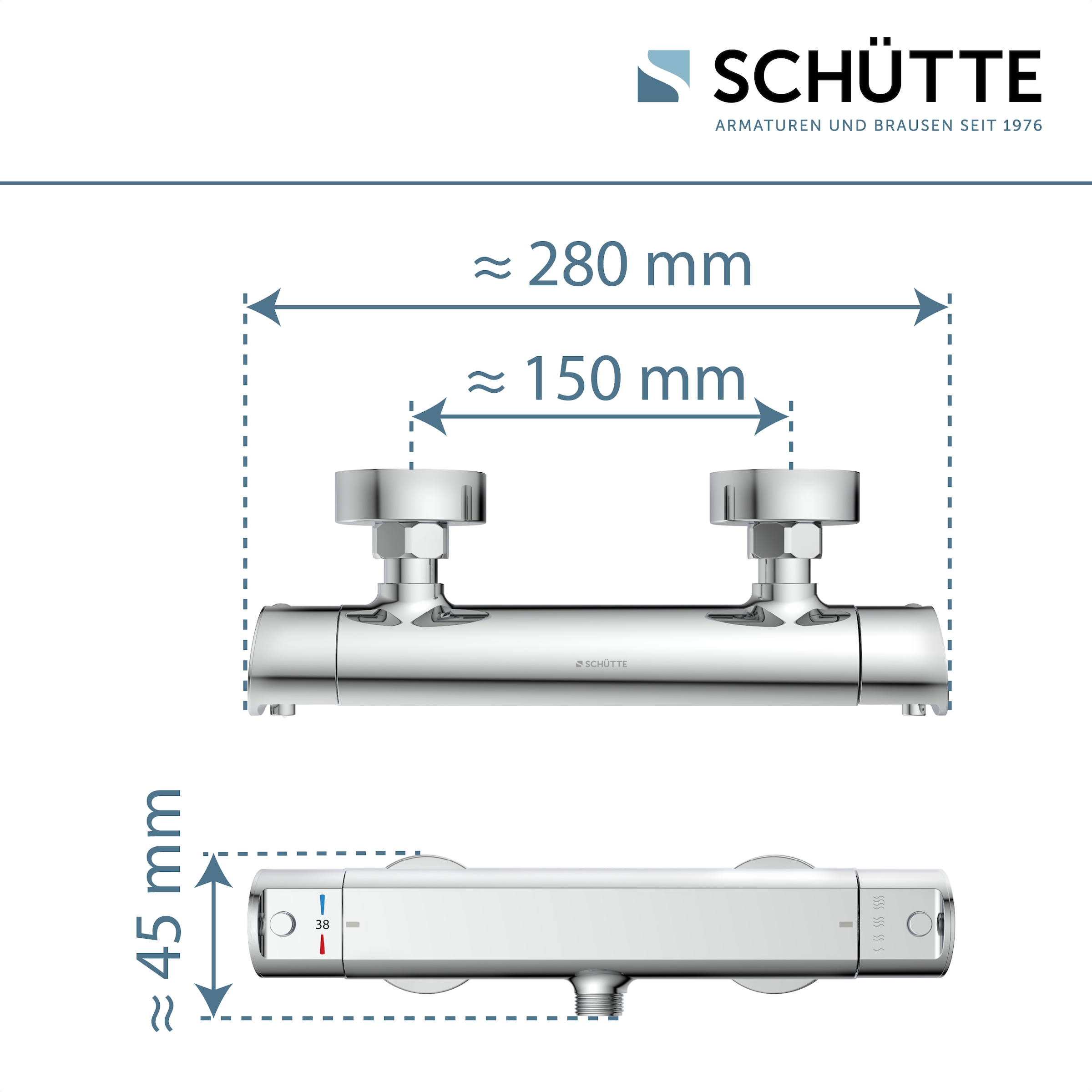 Schütte Thermostat de douche »VITA« fonction Eco-Stop économisant l'eau, verrouillage de sécurité, refroidissement innovant
