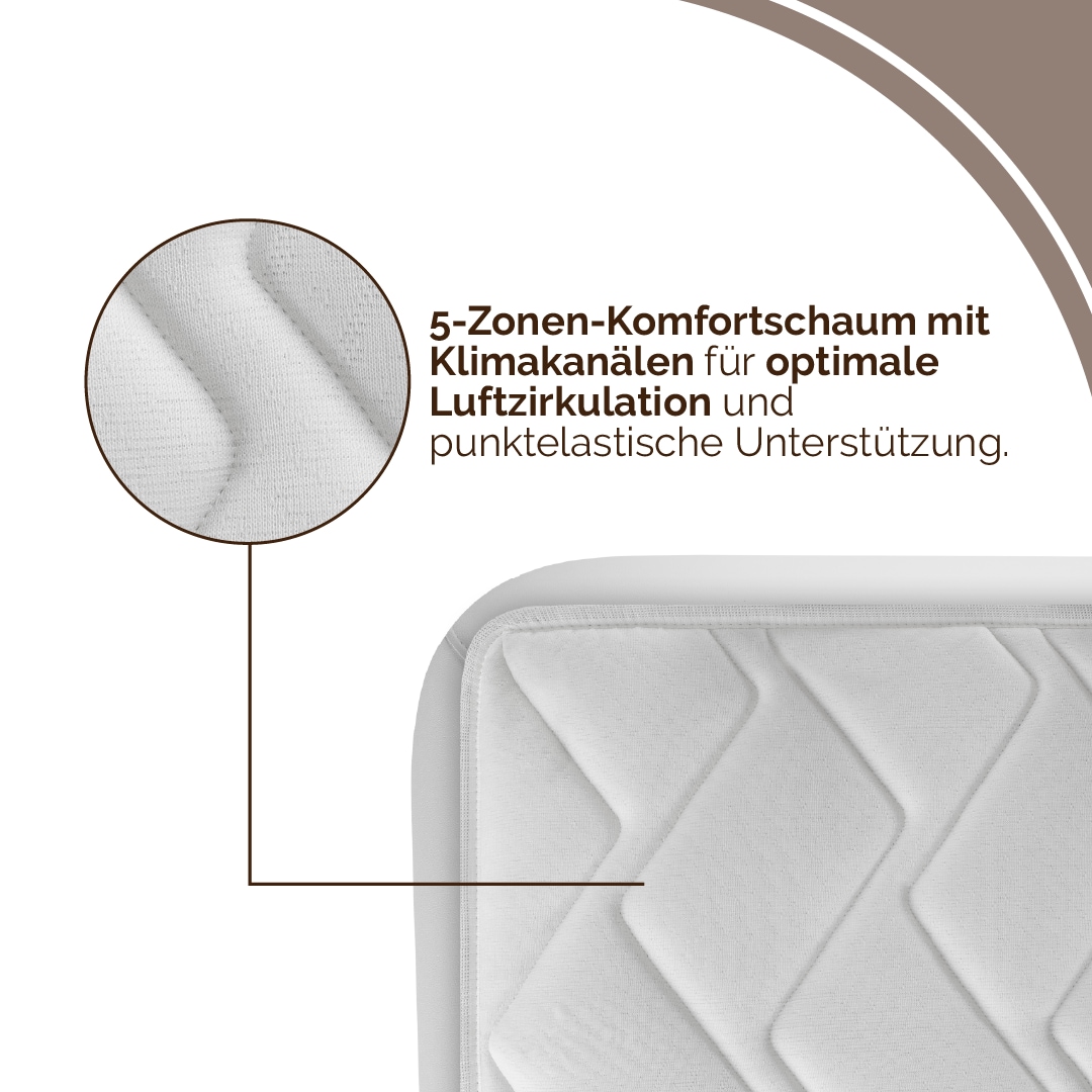 DI QUATTRO Matelas mousse confort »Airy Form 19 mit Klimaband« 19 cm hoch Raumgewicht: 28 kg/m³ 1 cuis tlg. Matratze mit atmungaktivem Kern, 90x200 cm und weitere Grössen