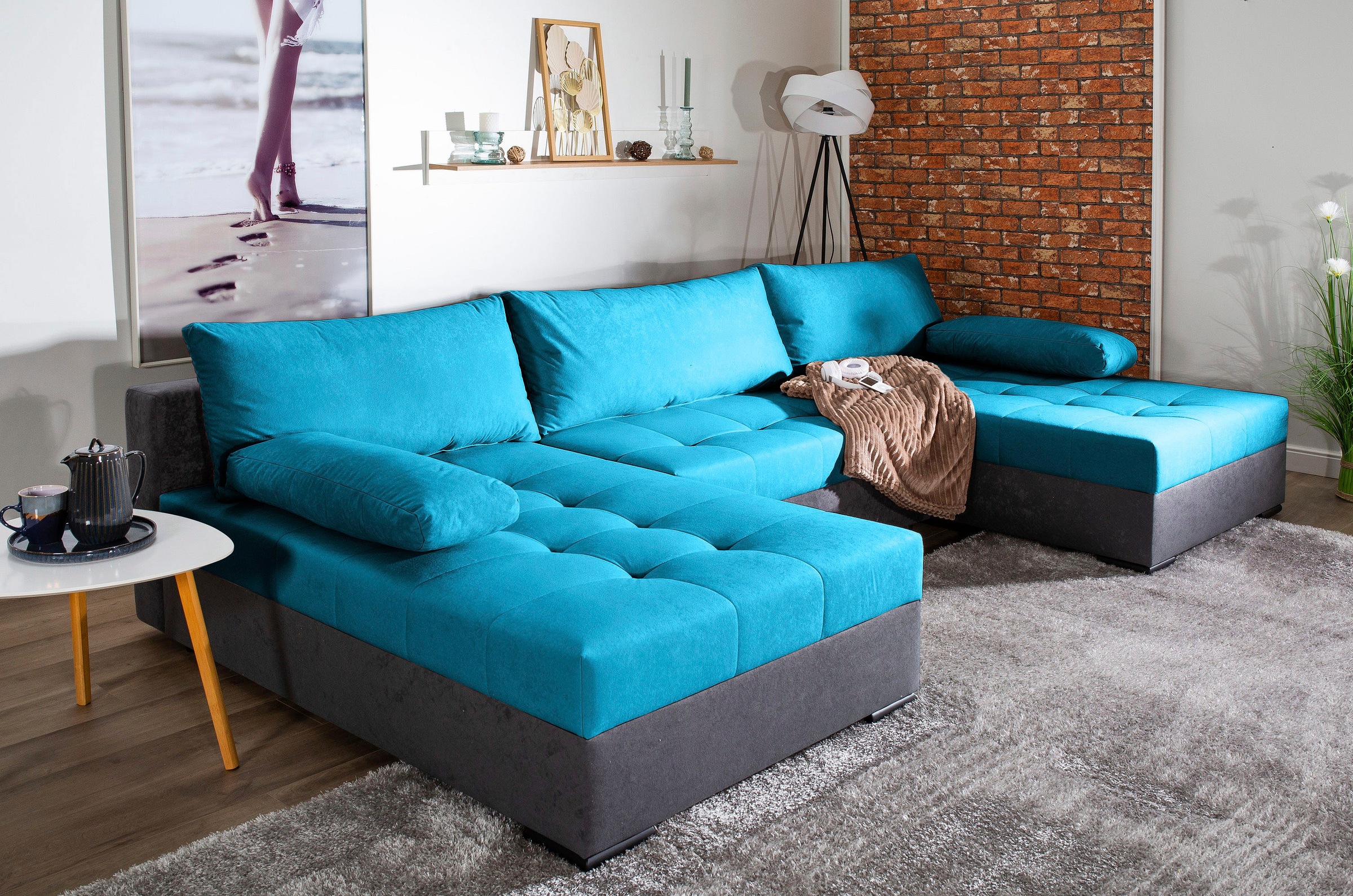 Image of COLLECTION AB Wohnlandschaft "Josy U-Form, B: 307 cm" Bettfunktion & Bettkasten, Federkern