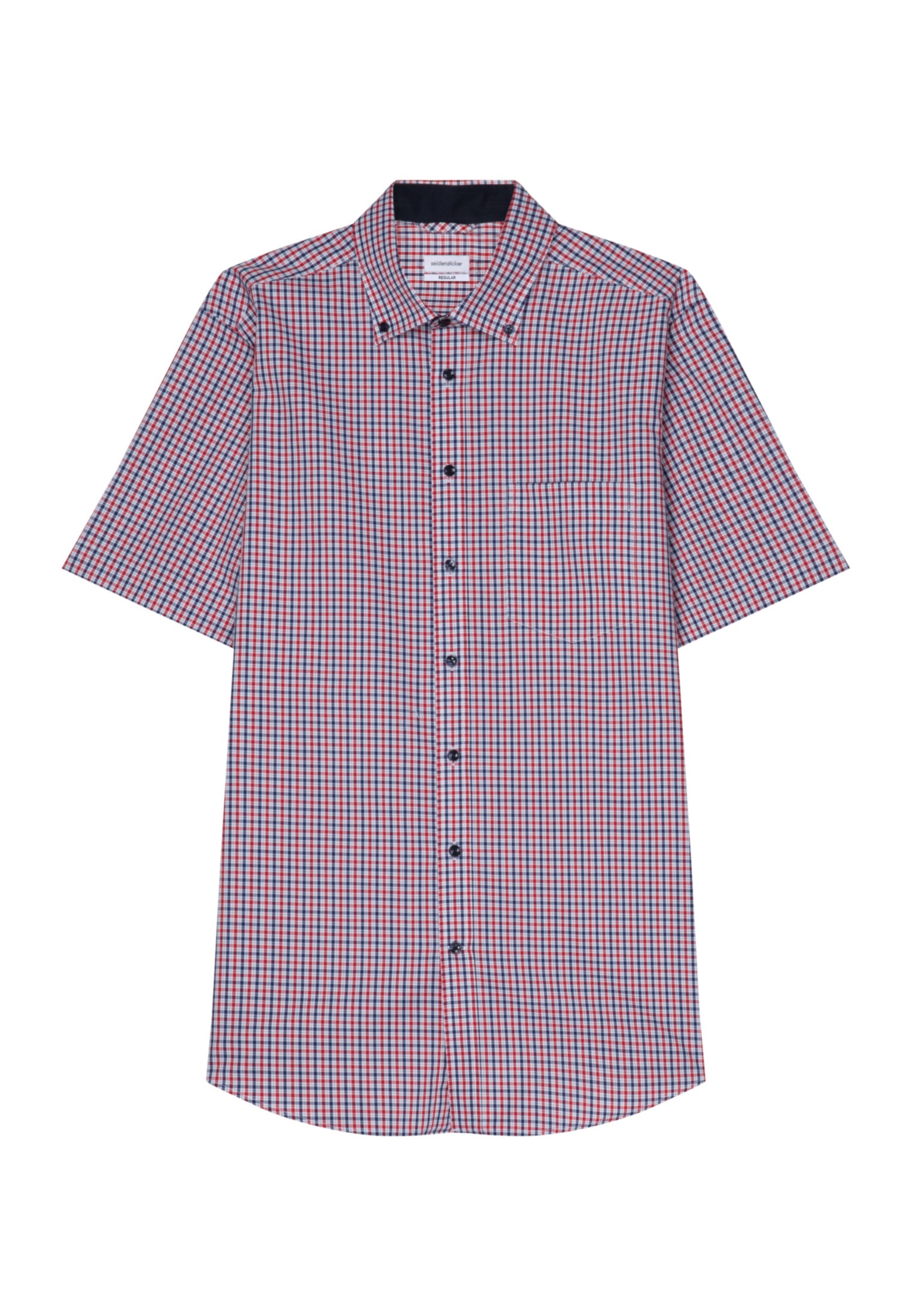 seidensticker Businesshemd »Regular«, Regular Kurzarm Button-Down-Kragen Karo