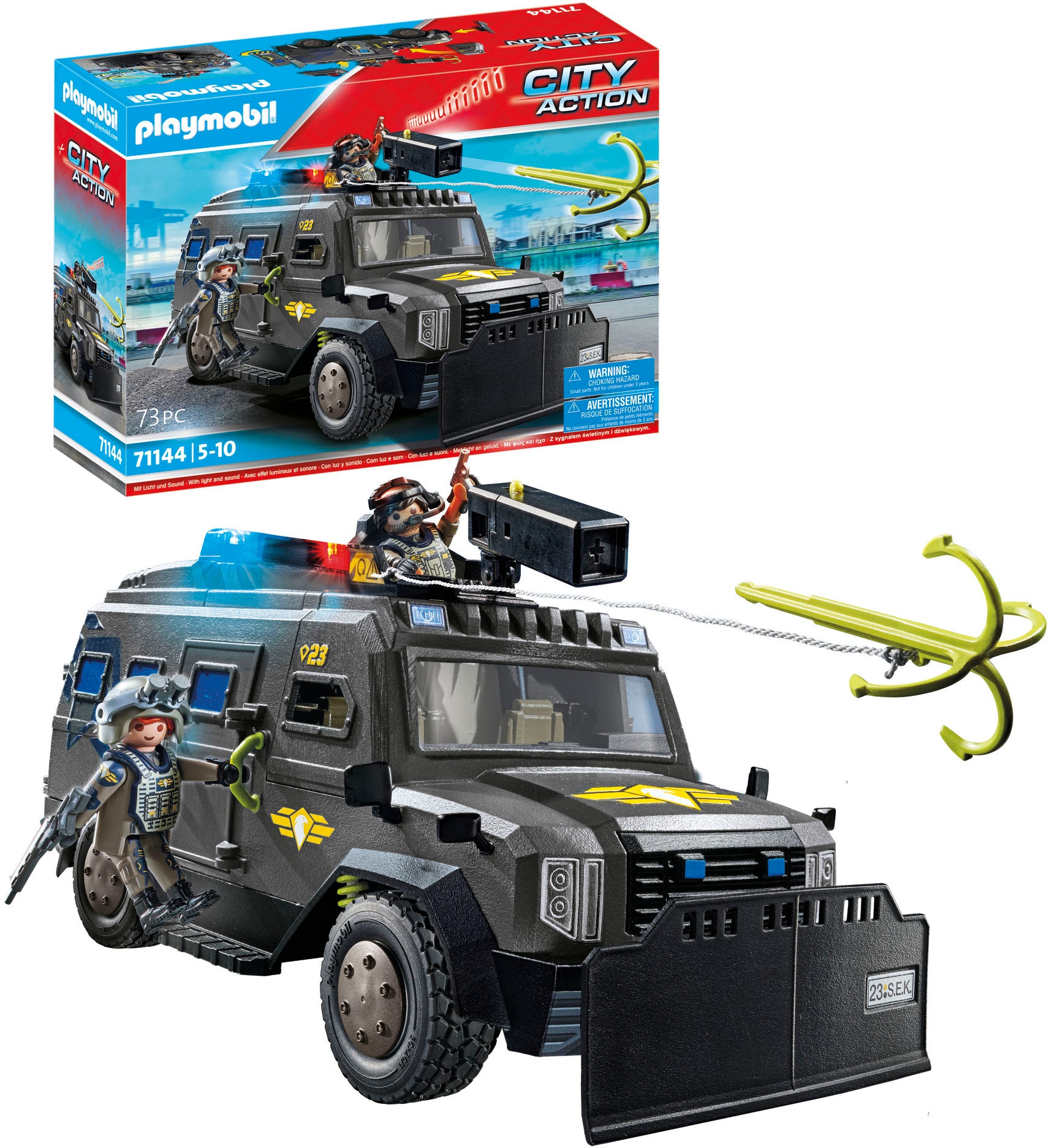 Playmobil® Konstruktions-Spielset »SWAT-Geländefahrzeug (71144), My Action Heroes«, (73 St.), Made in Europe; mit Licht und Sound