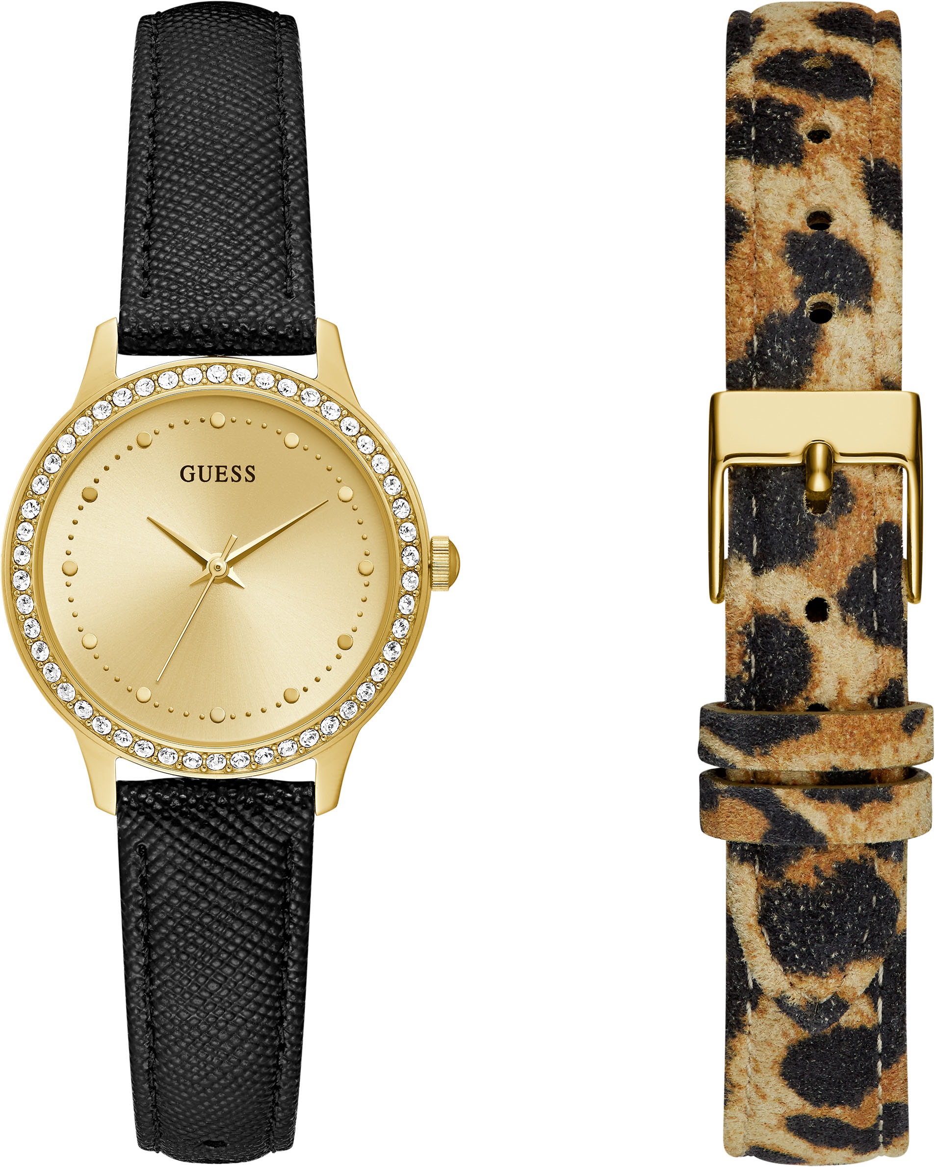 Image of Guess Quarzuhr »CHELSEA,GW0344L1«, (2 tlg., mit einem Wechselband im Leo-Look) bei Ackermann Versand Schweiz