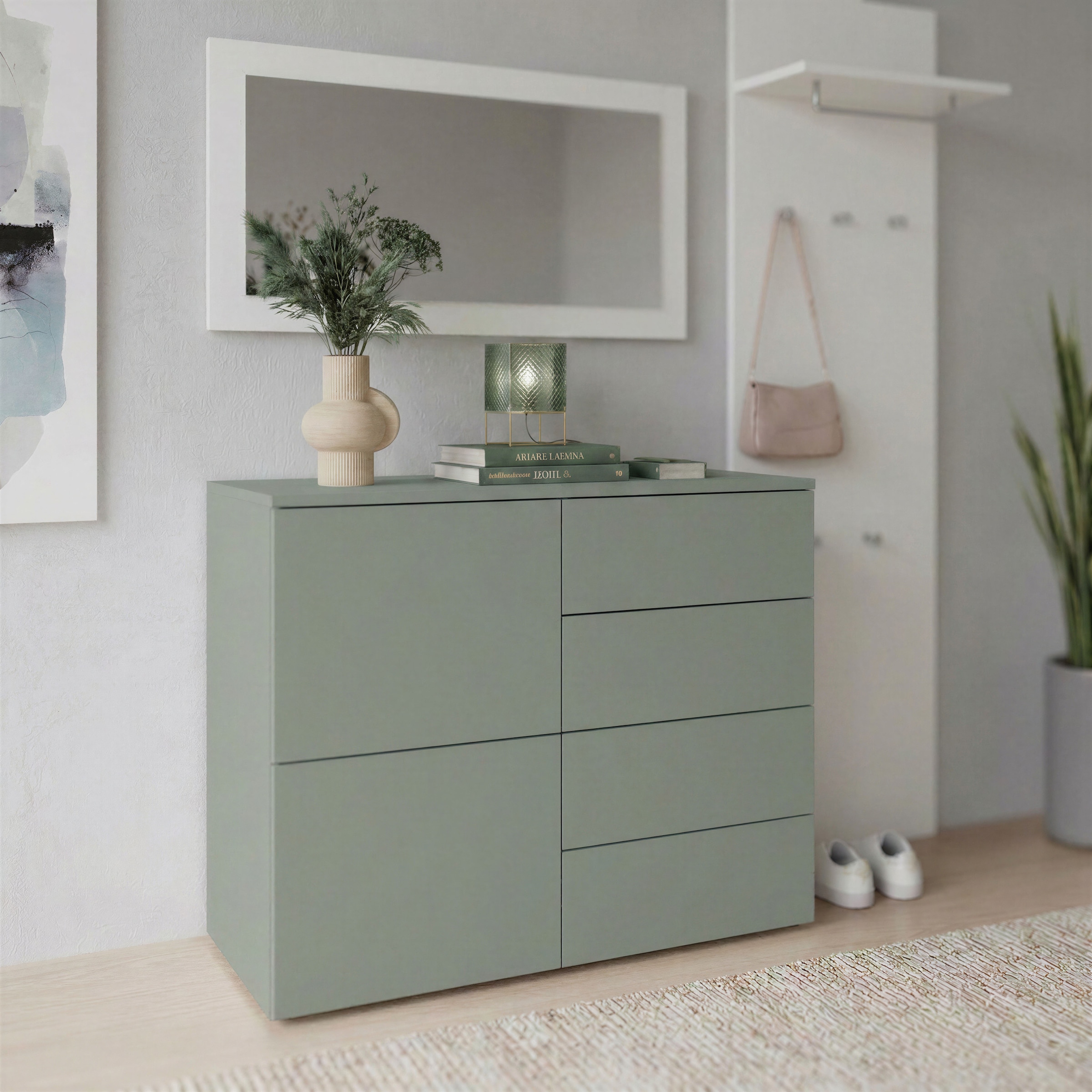 borchardt Möbel Commode »Rova, Sideboard Breite 93 cm« Push-To-Open, étagères réglables, beaucoup d'espace de rangement, largeur 93cm