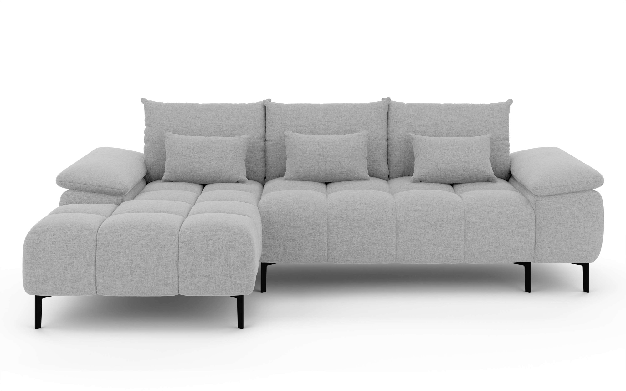 INOSIGN Ecksofa »DROMARA Schlafsofa mit Bettkasten, Masse: B/T/H 277/141/91 cm«, L-Form mit Recamiere rechts/links bestellbar, Wellenunterfederung