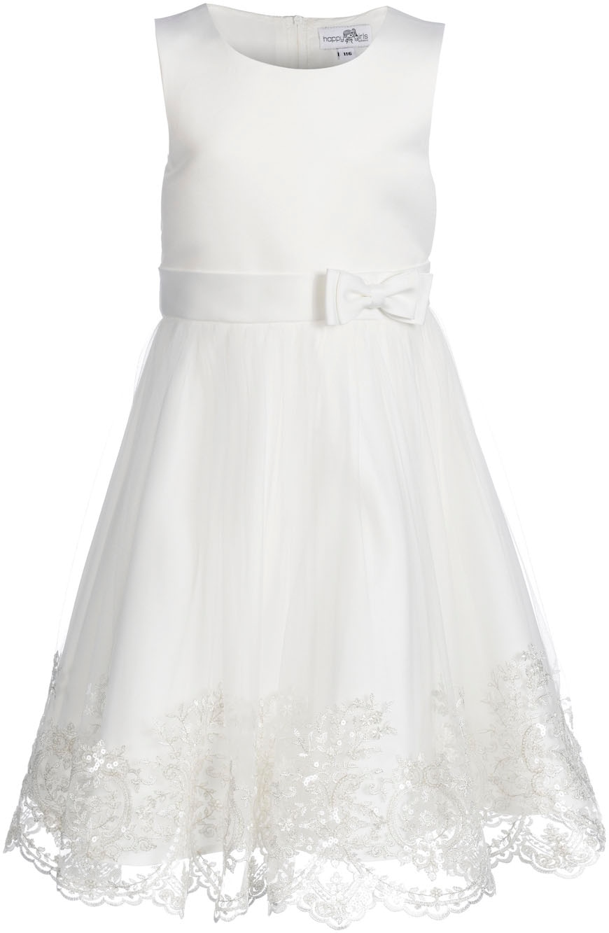 Image of happy girls Taufkleid mit besticktem Tüll mit Pailletten