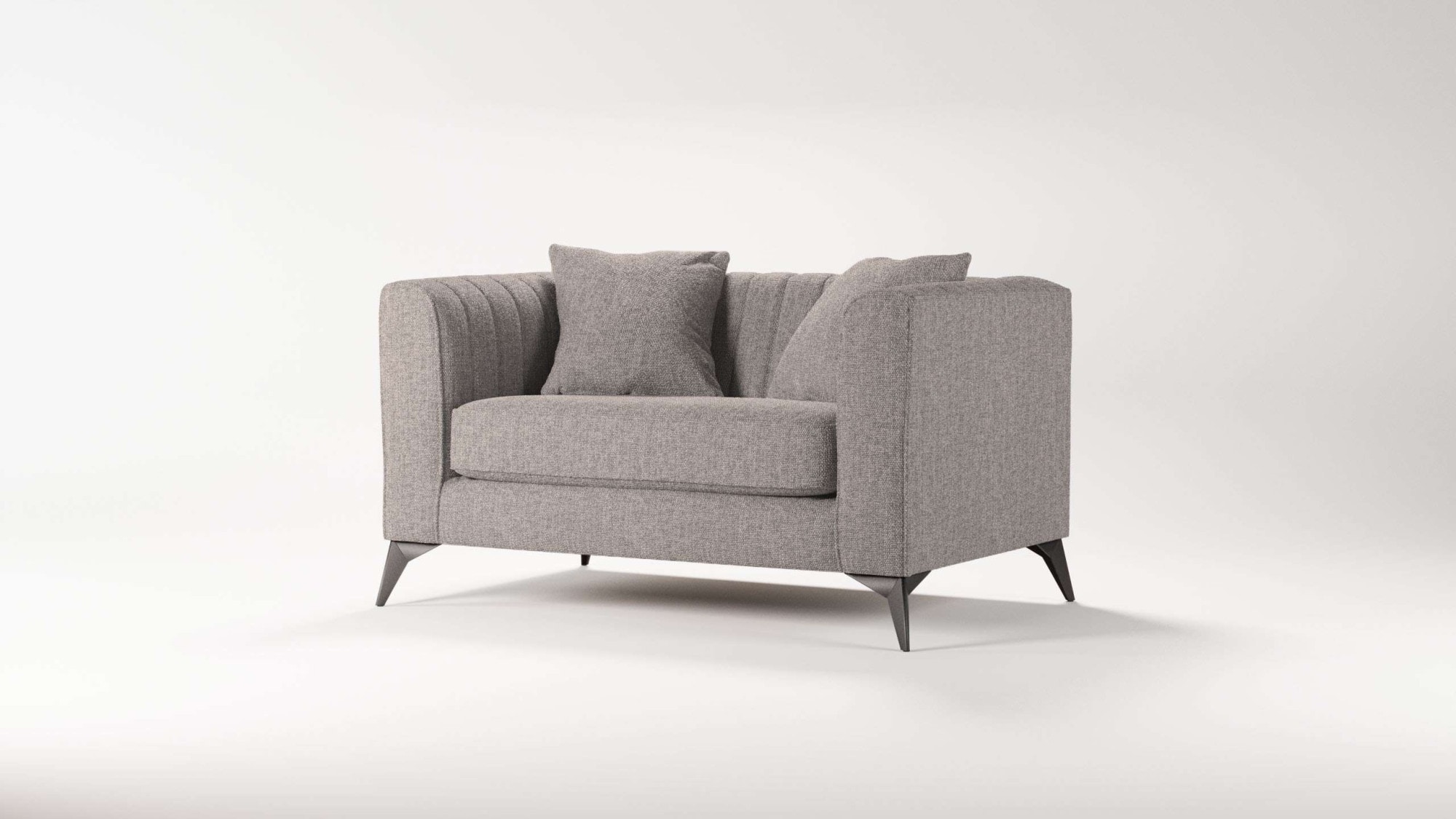 Places of Style Loveseat »MATTHEW Loungesessel, Masse B/T/H: 130/86/74 cm«, incl. Zierkissen, feine Steppung im Rücken, belastbar bis 200kg