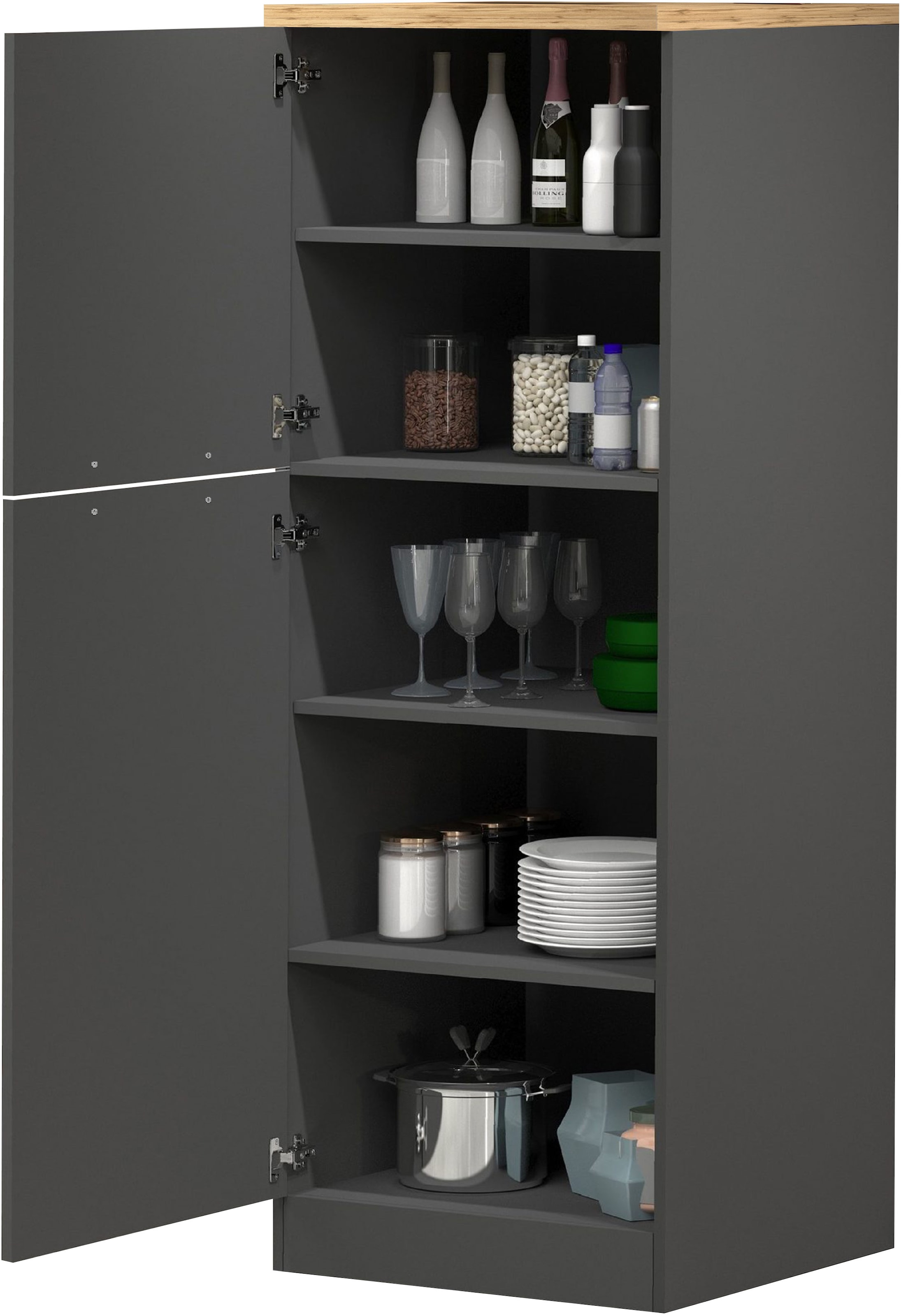 KOCHSTATION Vorratsschrank »KS-Sole,Hauswirtschaftsschrank,Stauschrank,Küchenschrank« Breite/Höhe 60/165 cm, 5 Fächer