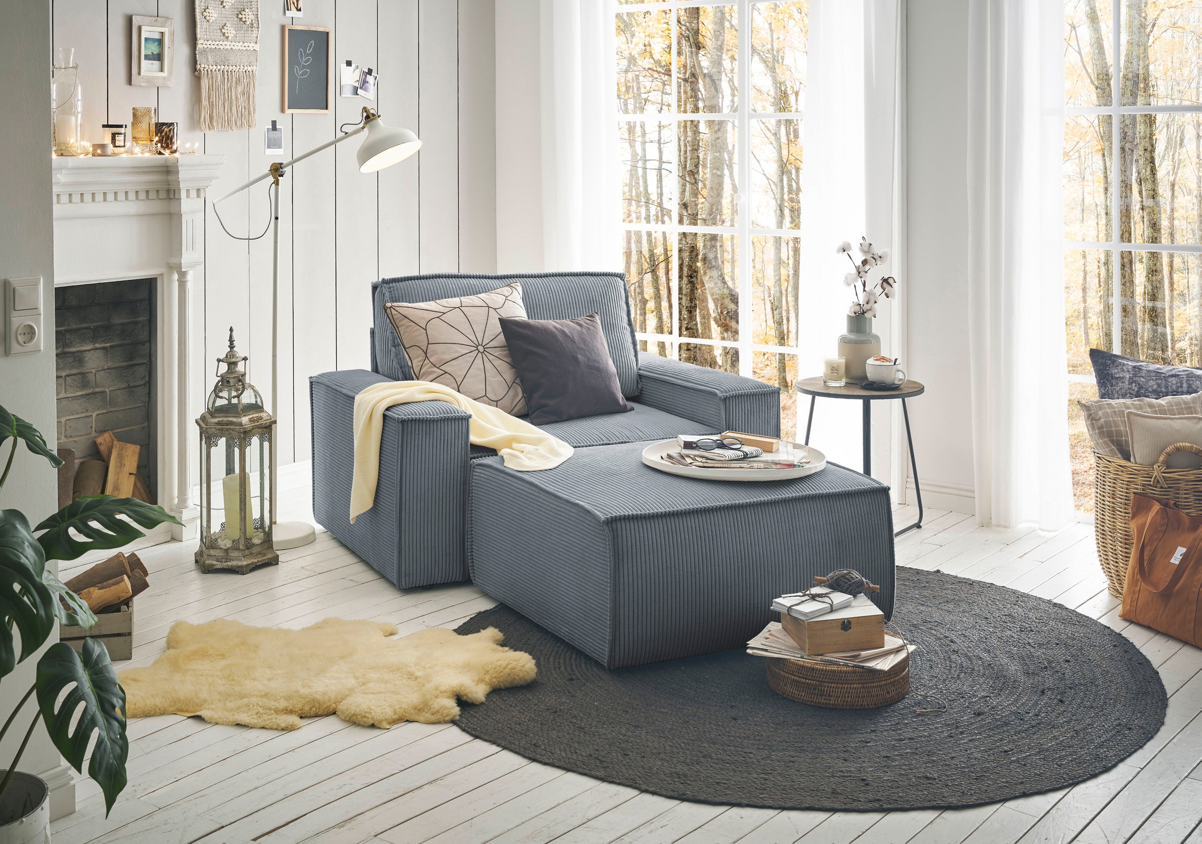 GOODproduct Fauteuil »SHERWOOD« Loveseat und Hocker im Set, passend zur Polster-Serie SHERWOOD
