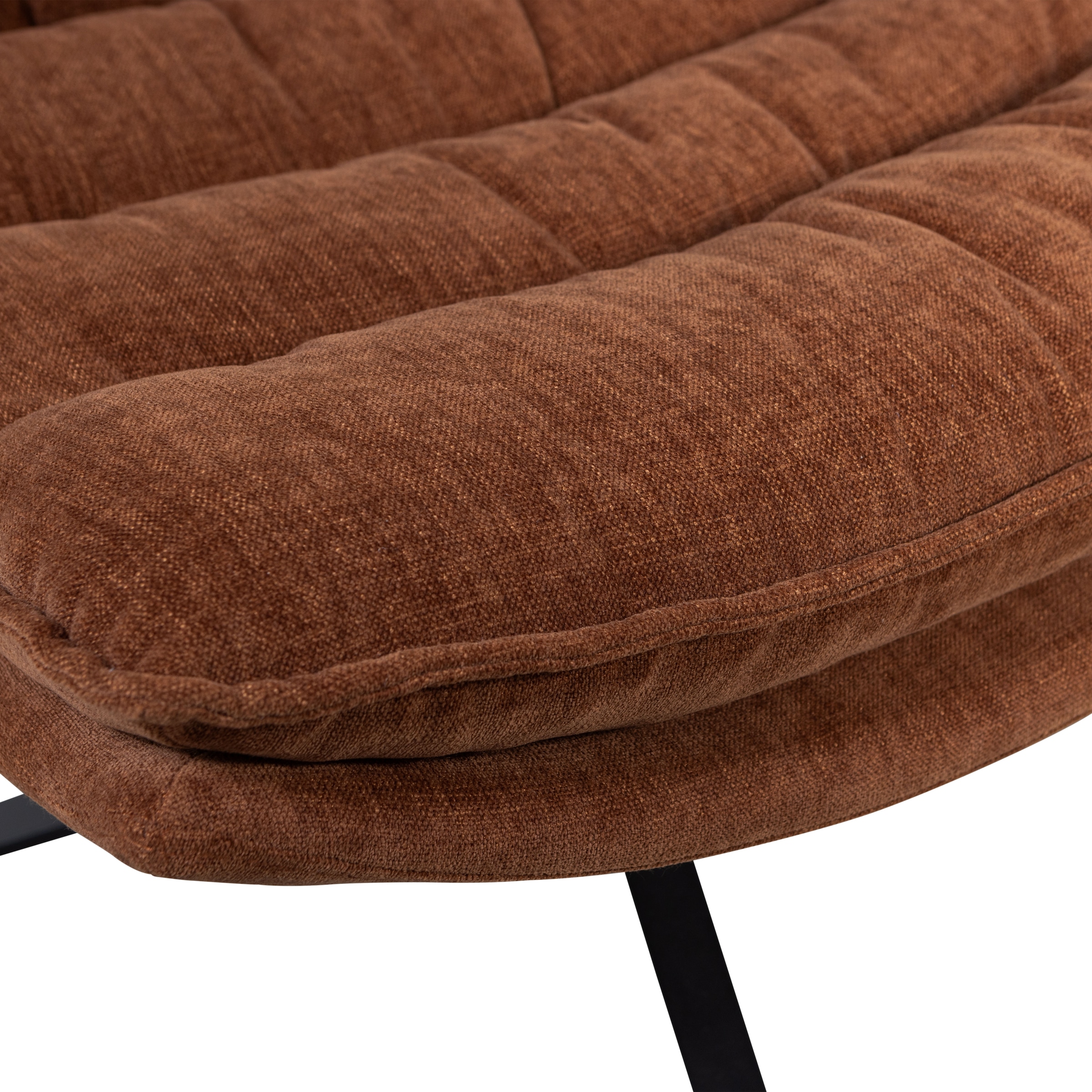 WOOOD Fauteuil pivotant »Kube mit Drehmechanismus inkl. Hocker B 74 x T 89 x H 100 cm« revêtement Newt-Chenille, haute résistance à l'usure, capacité de charge 120 kg