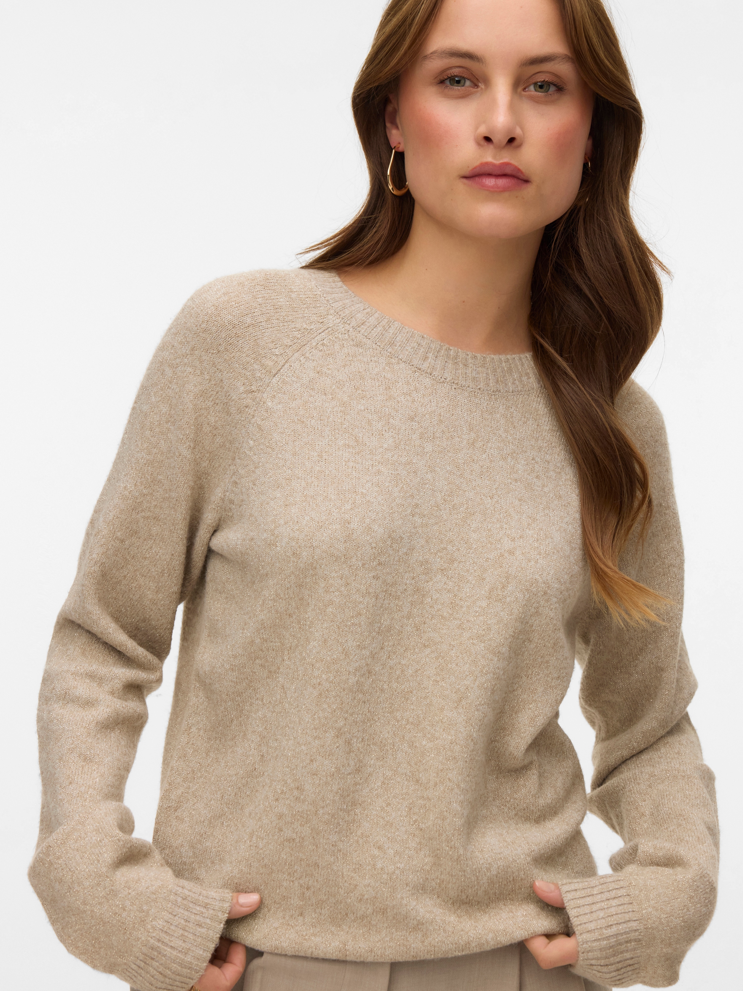 Image of Vero Moda Rundhalspullover "VMDOFFYSHINE LS O-NECK BLOUSE REP NOOS"