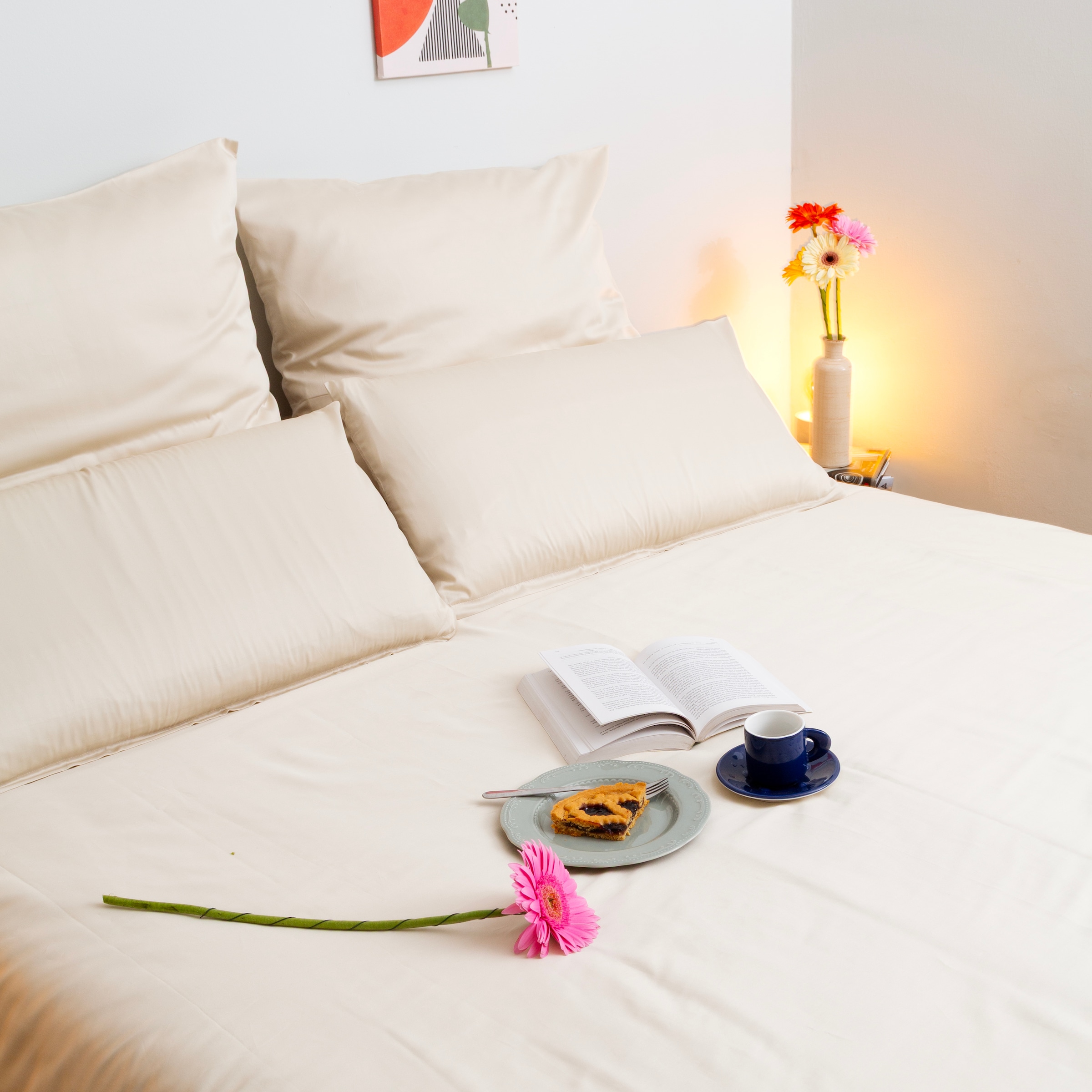 Wolkenfeld Housse de coussin »Mako-Satin Baumwolle Kopfkissenbezug - Premium Kissenbezug« Grösse 80x80 und 40x80 cm; versteckter Reissverschluss