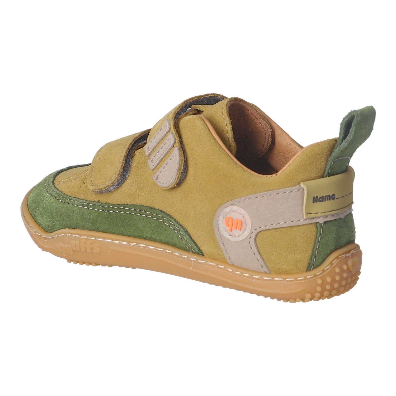 qnuffs Chaussures pieds nus »Ahorn«  chaussure à scratch, chaussure enfant à talonnette nulle