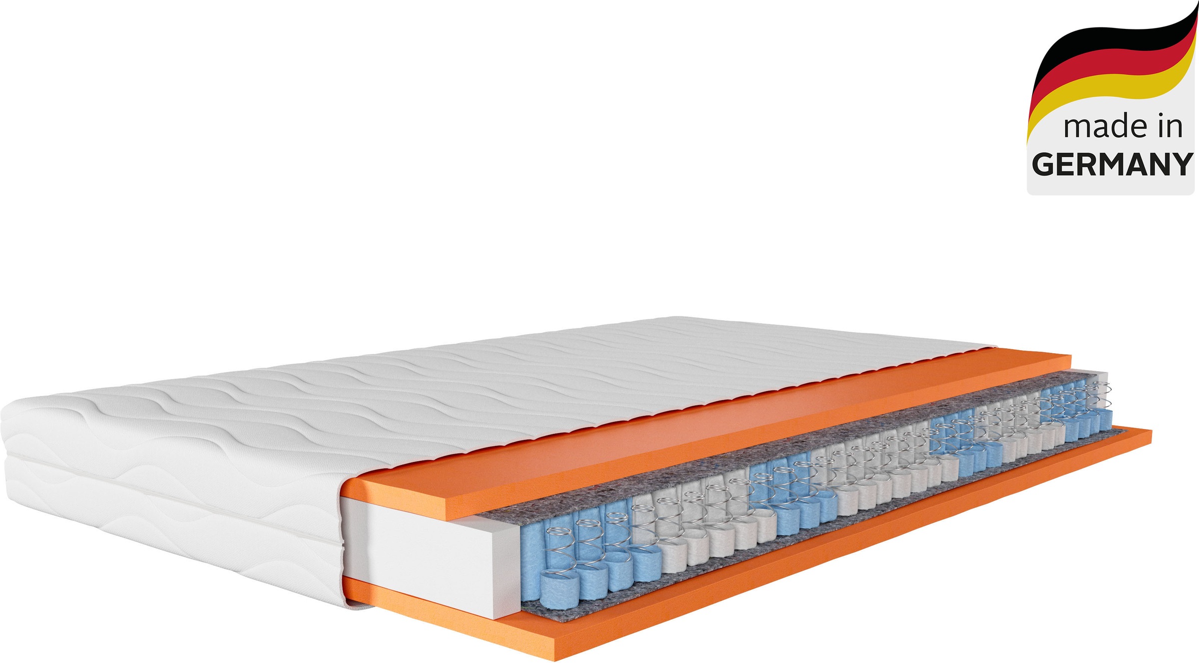 OTTO home Taschenfederkernmatratze "Black Diamond Comfort, Matratze 90x200, 140x200 cm & weitere Größen" 20 cm hoch 500 Federn 1 Stk. tlg. 7-Zonen, H2 / H3 / H4, ergonomisch, atmungsaktiv
