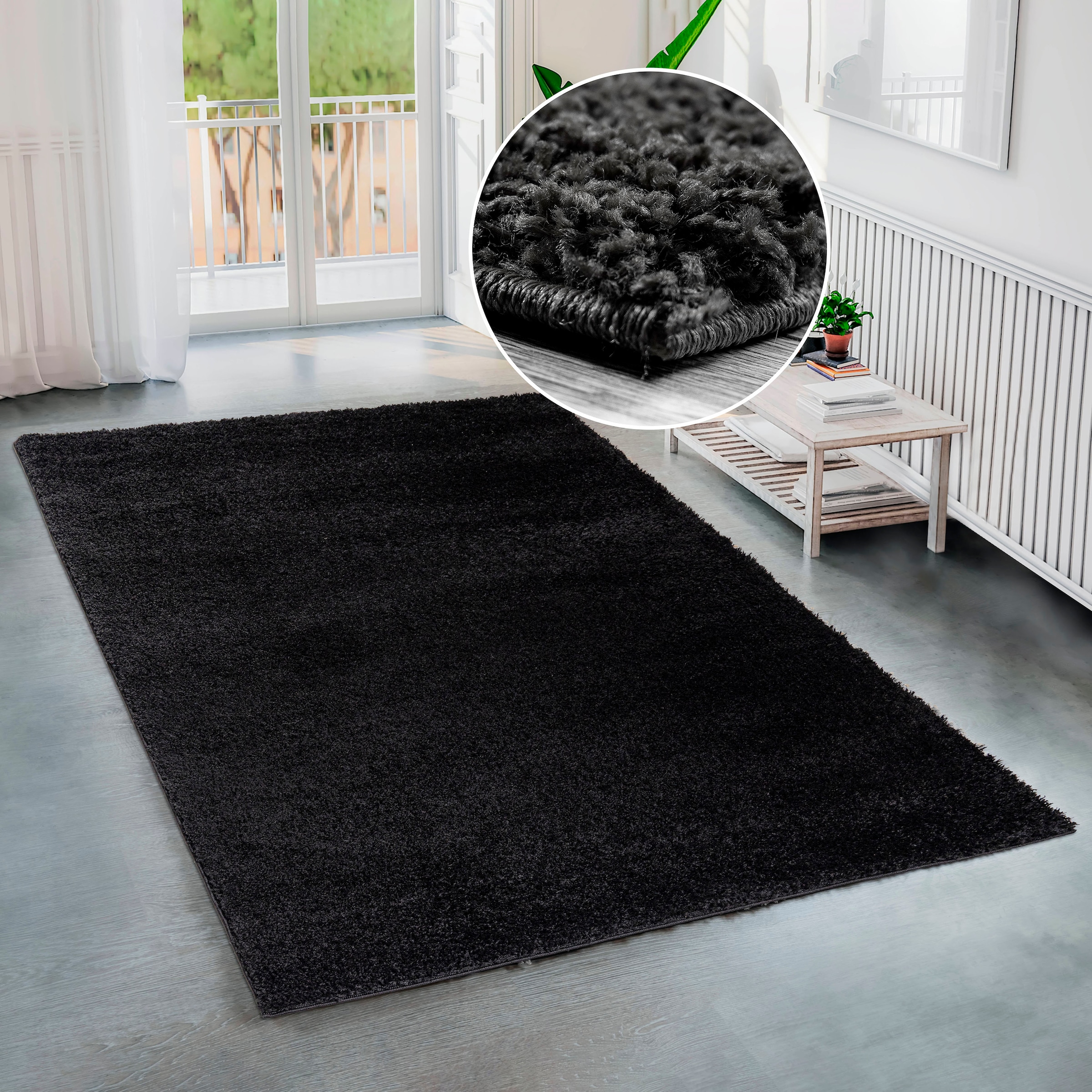 Bruno Banani Hochflor-Teppich »Shaggy Soft«, rechteckig, 30 mm Höhe, gewebt, Uni Farben, besonders weich und kuschelig