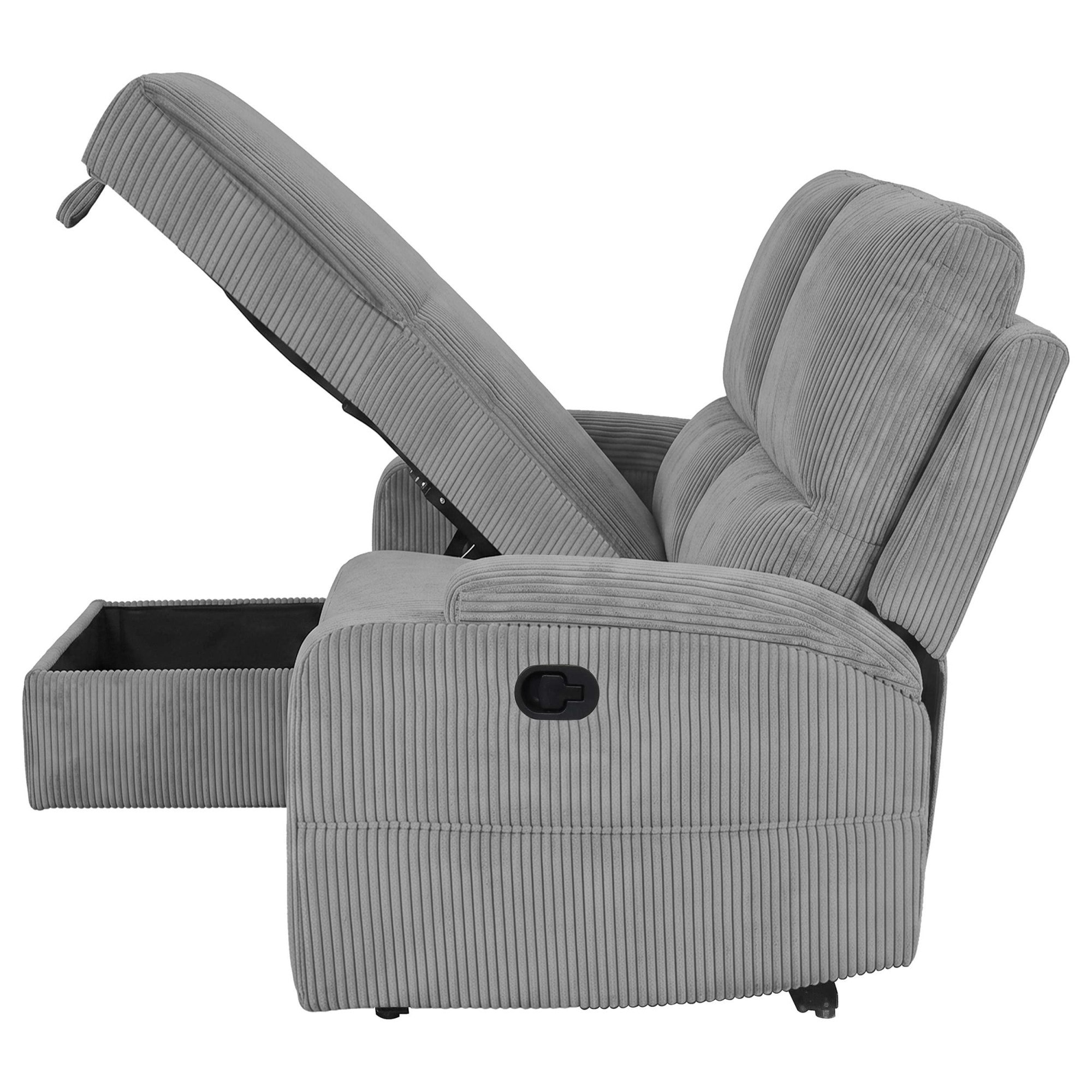 GOODproduct Ecksofa »NAPORI Cord, Multimediasofa, L-Form« man. oder elektr. Relaxfuntion, USB-A bei elektr. Variante, Staukasten