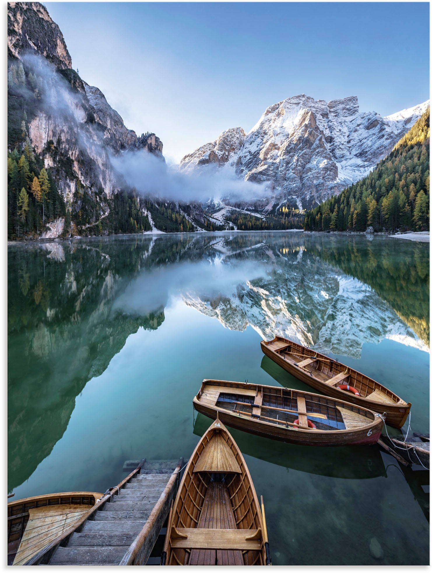Image of Artland Wandbild "Pragser Wildsee in Südtirol" 1 Stk. tlg. als Alubild, Leinwandbild in verschied. Grössen