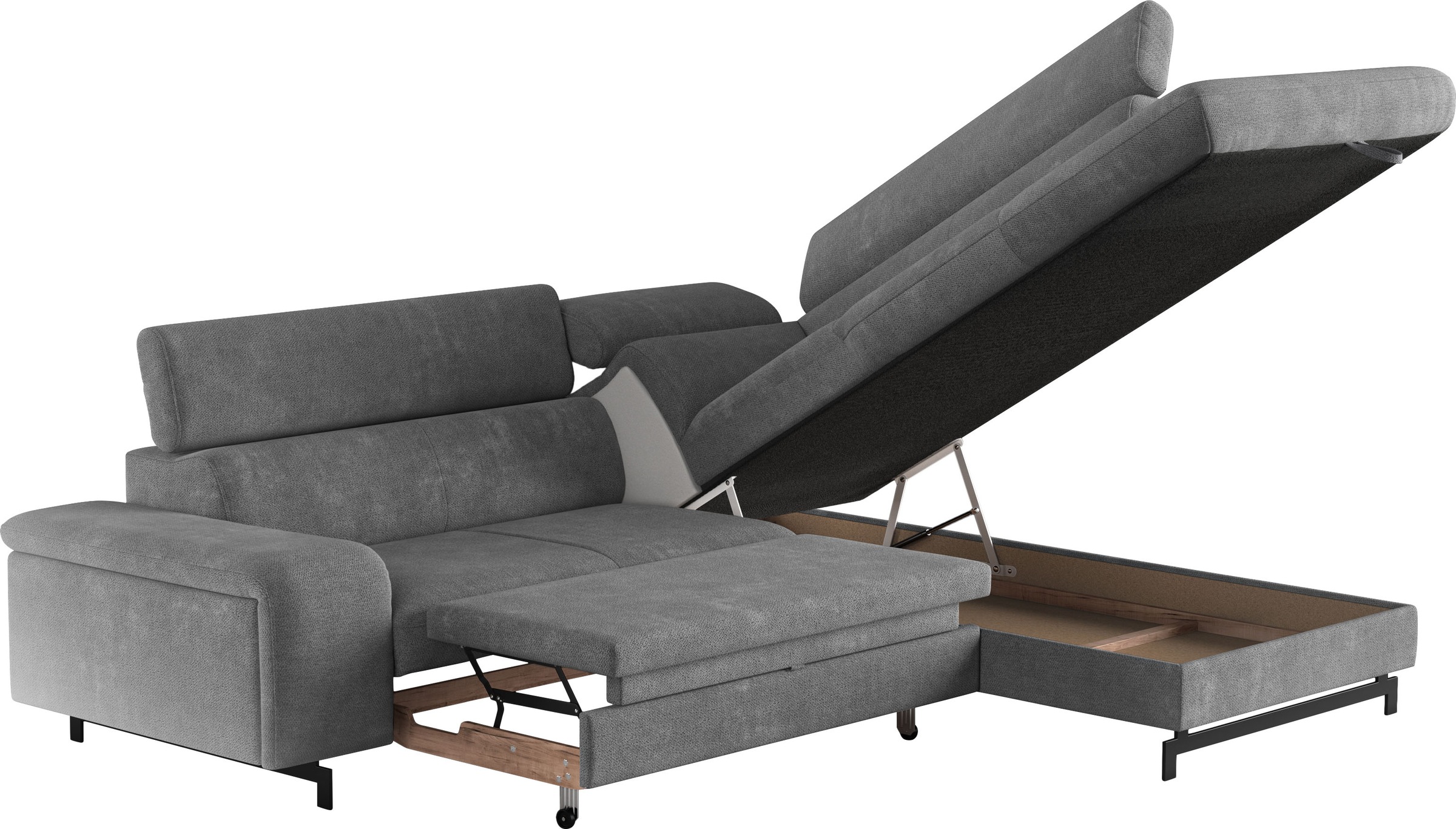 COTTA Ecksofa »Emma L-Form«, mit Kopfteilverstellung, wahlweise mit Bettfunktion & Bettkasten