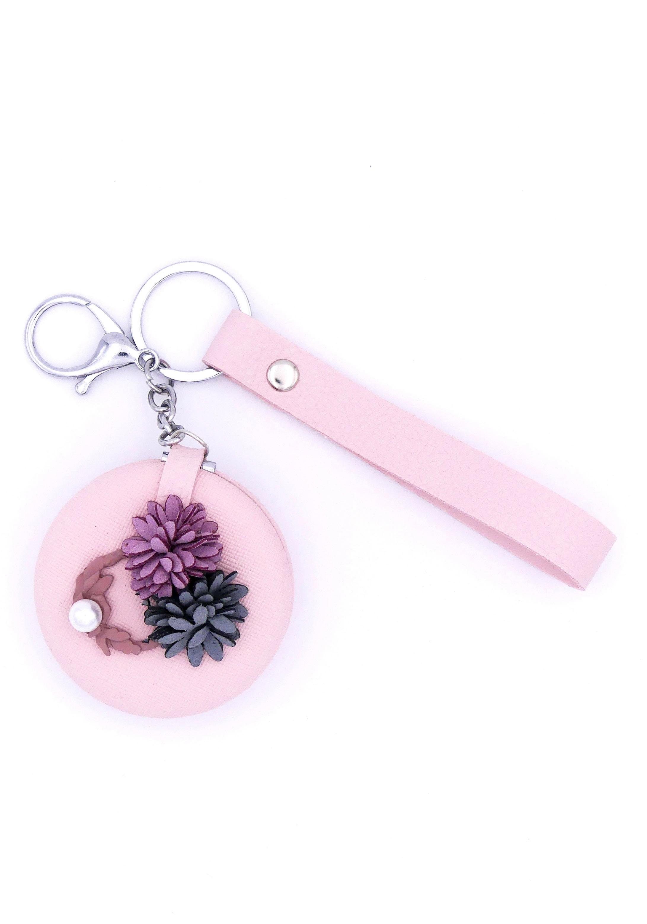 Schlüsselanhänger »mit Blüten und rundem klappbaren Kosmetikspiegel«