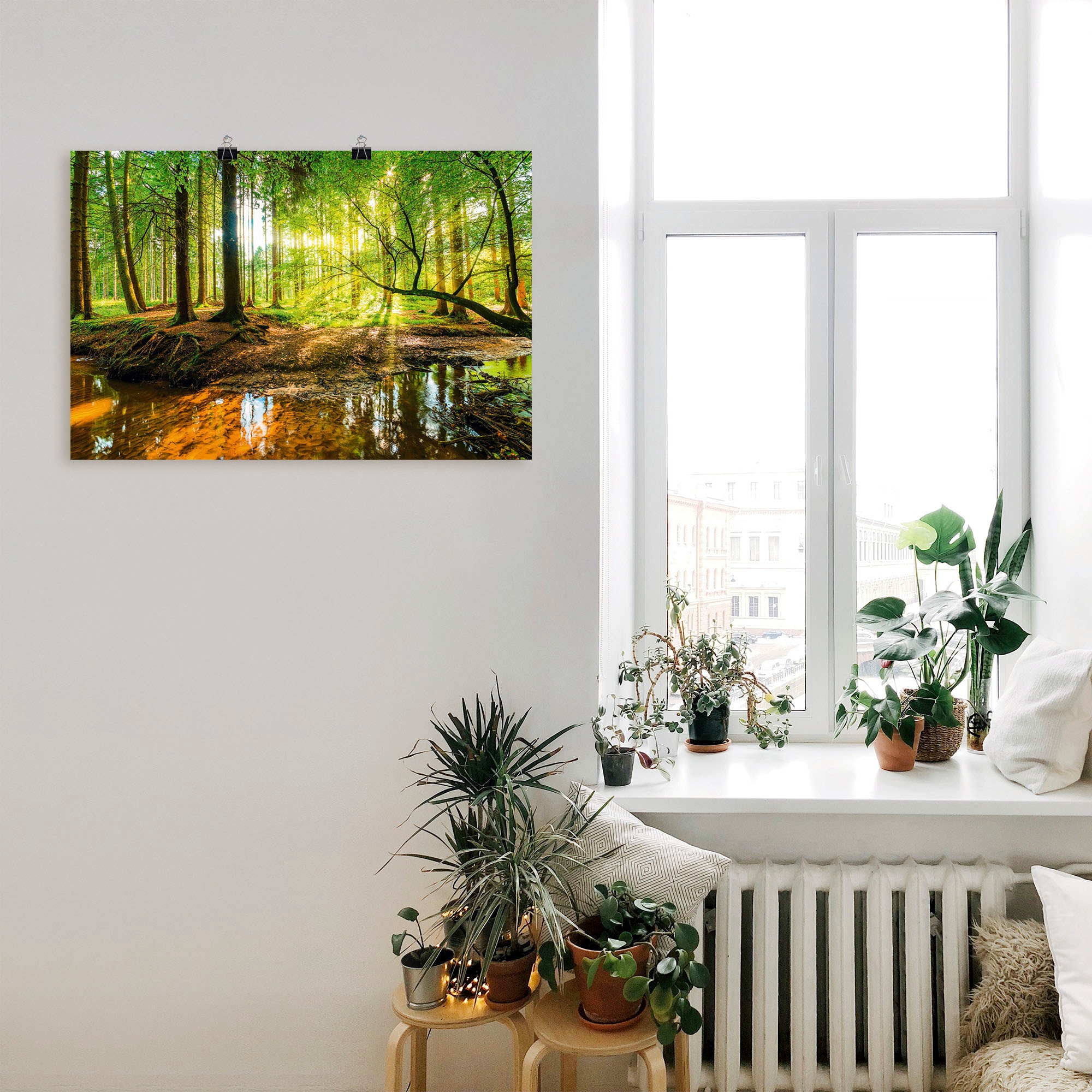Artland Wandbild »Wald mit Bach« Wald 1 Stk. tlg. als Alubild, Leinwandbild, Poster in verschied. Grössen