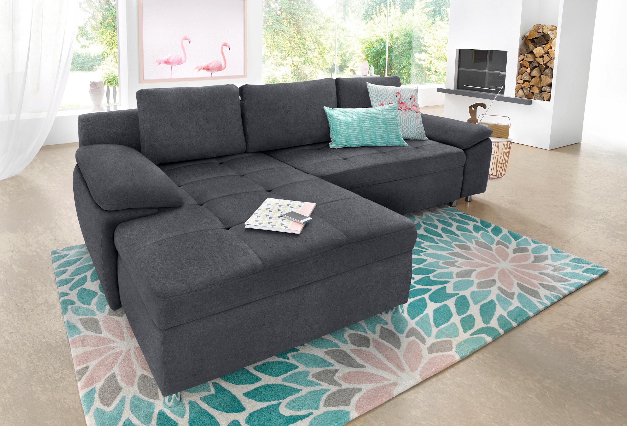 sit&more Ecksofa »Labene L-Form«, wahlweise mit Bettfunktion und Bettkasten, auch als XXL-Variante