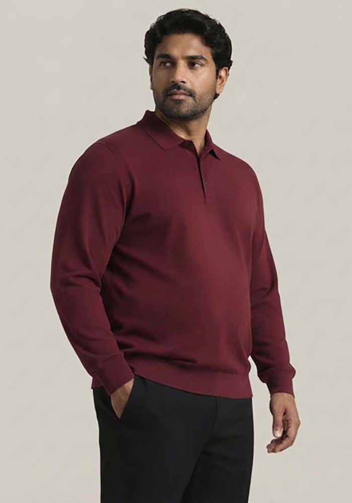 Man's World Plus Poloshirt »auch in Grosse Grössen bis Gr. 7XL Bauch-Fit« mit Langarm, klassischer Polokragen, mit Knopfleiste am Ausschnitt