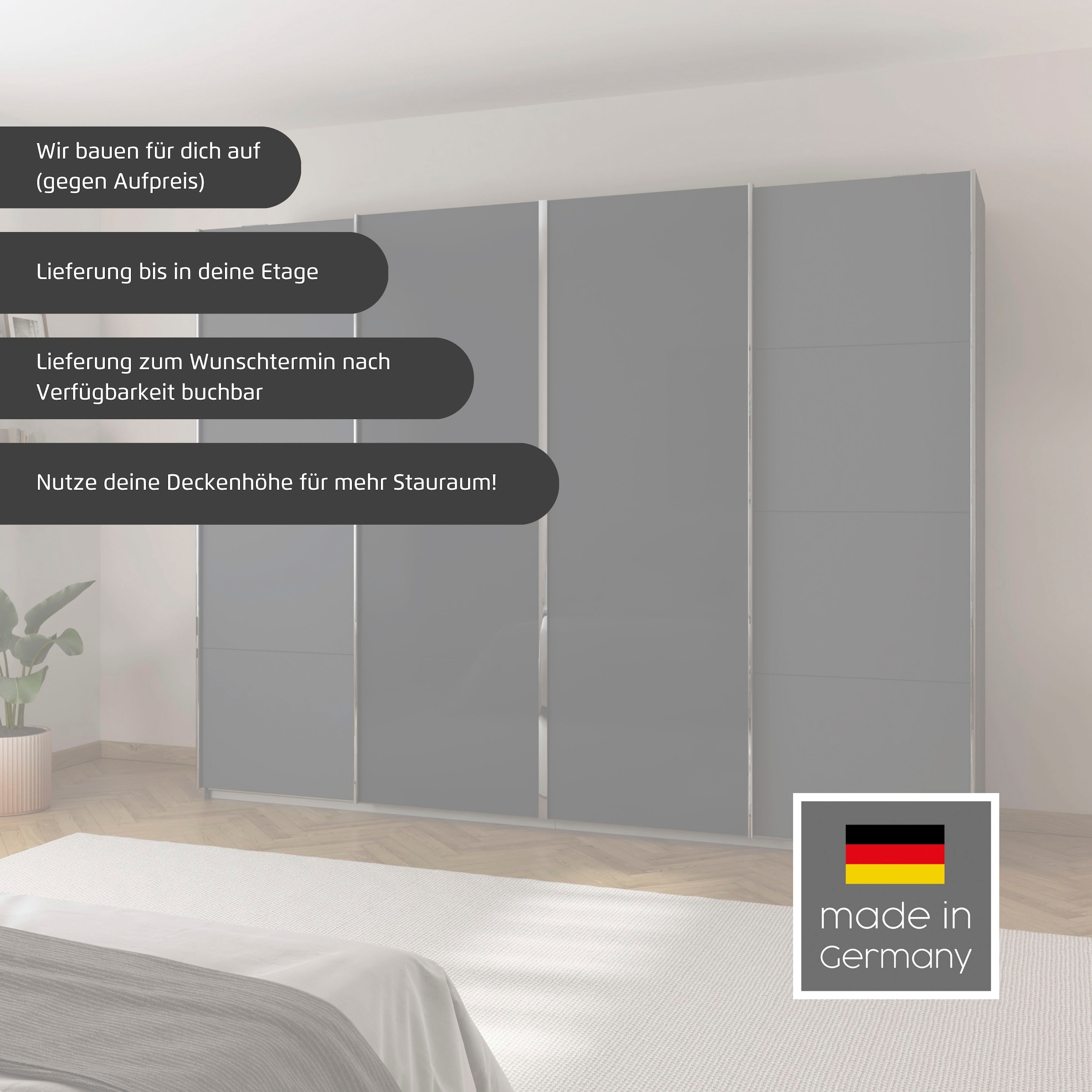 rauch Schwebetürenschrank »Kleiderschrank Schrank Garderobe Wäscheschrank Ankleide SYNCRONO« Breiten 271/316/361 cm Höhen 211/230 cm,  mit Synchronöffnung