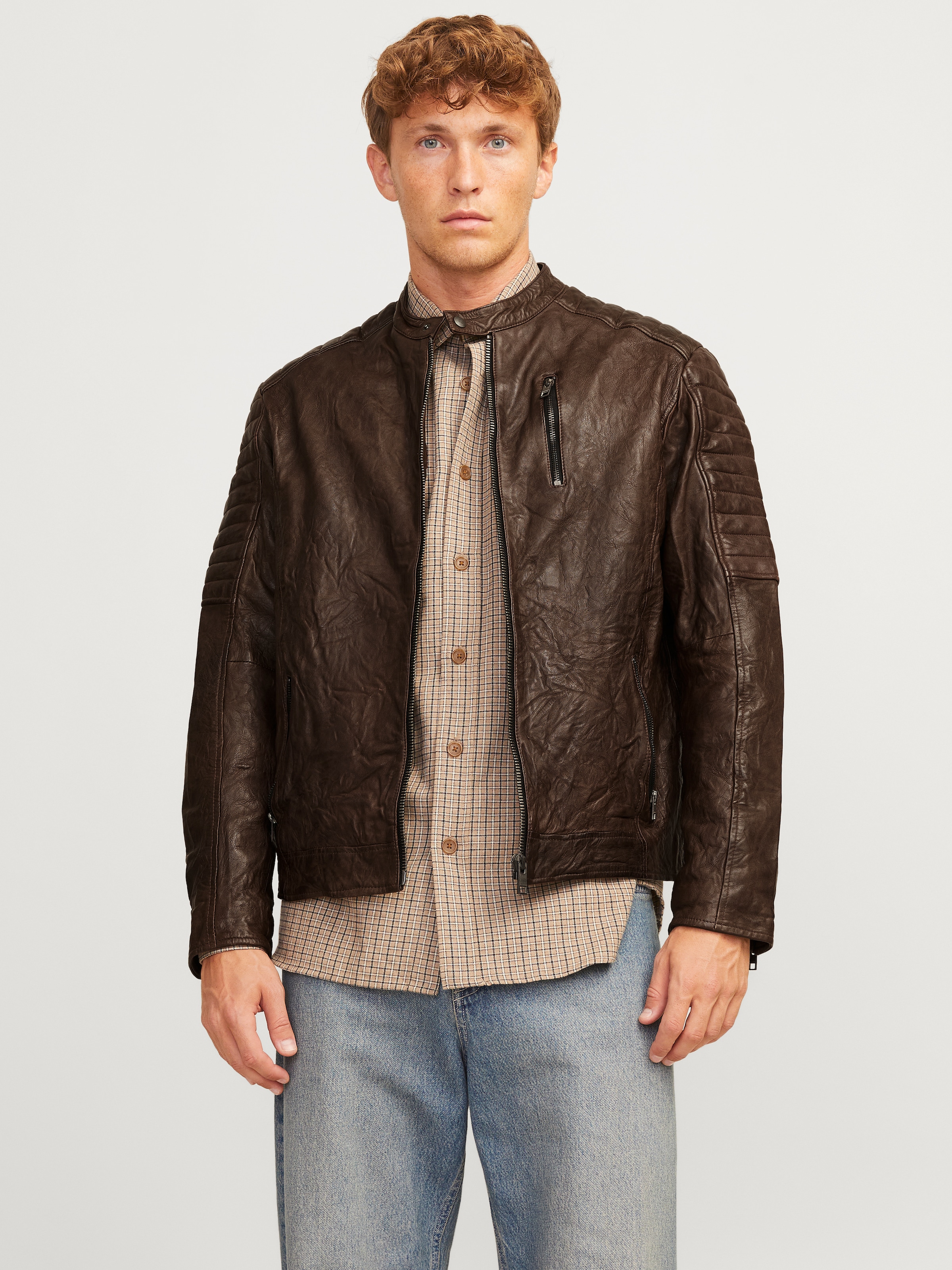Image of Jack & Jones Lederjacke "JJERICHARD LEATHER JACKET NOOS"