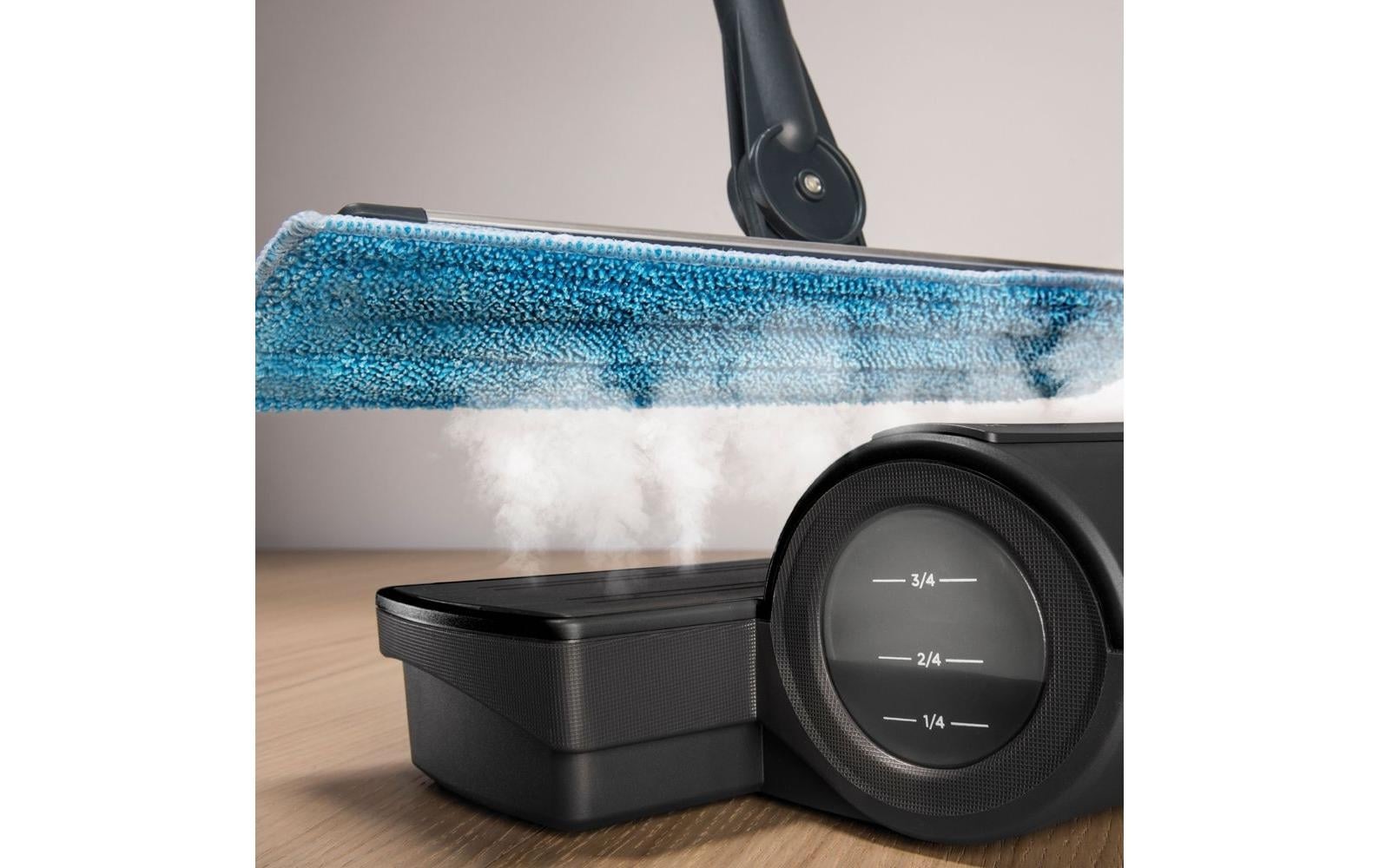 Polti Moppy Black Premium Steam mop 0.7 L 1500 W Aluminium, Black
