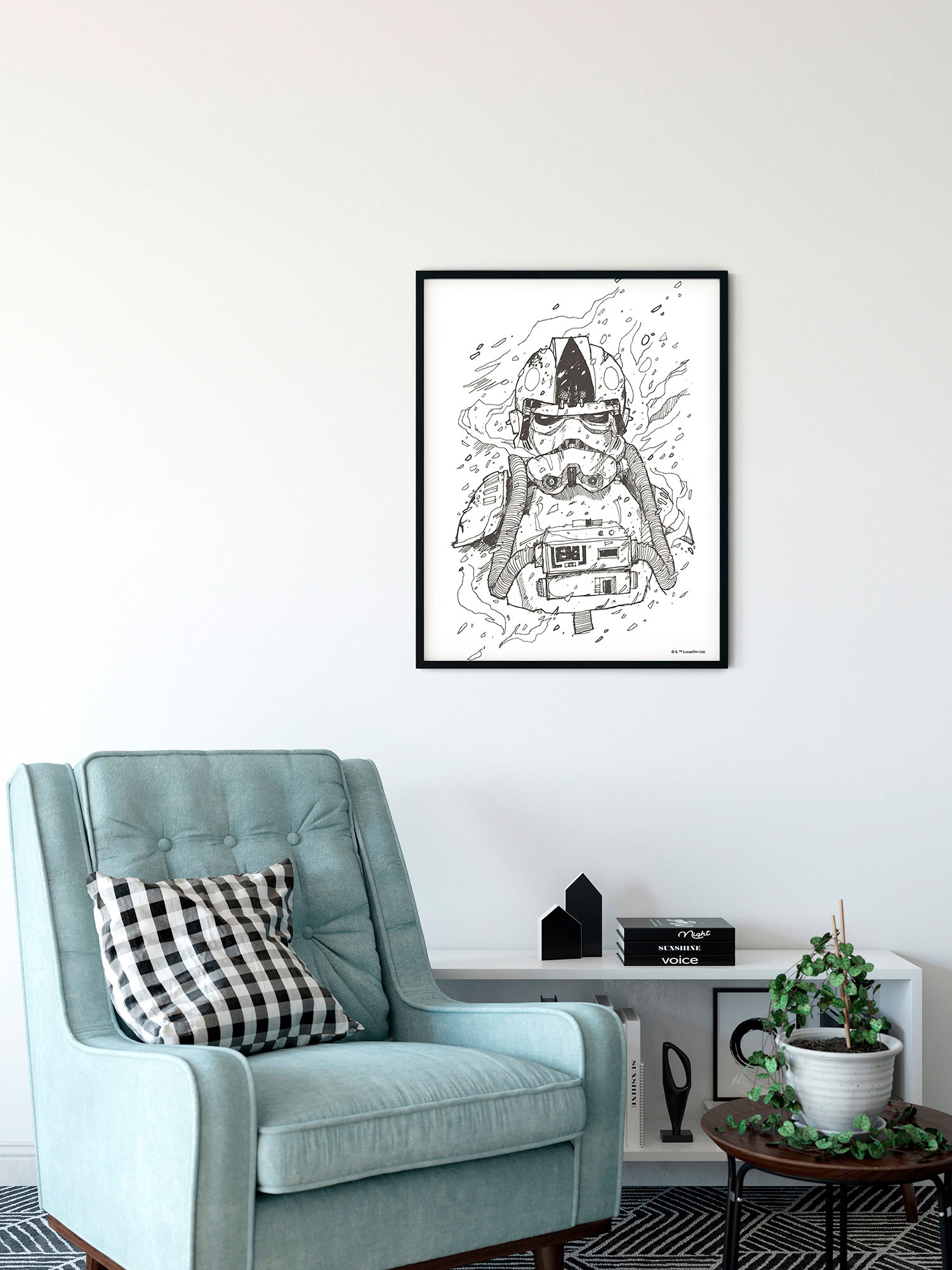 Komar Bild »Star Wars Pilot Drawing«, Disney, (1 St.), Wandbild zur Dekoration im Kinderzimmer - ohne Rahmen