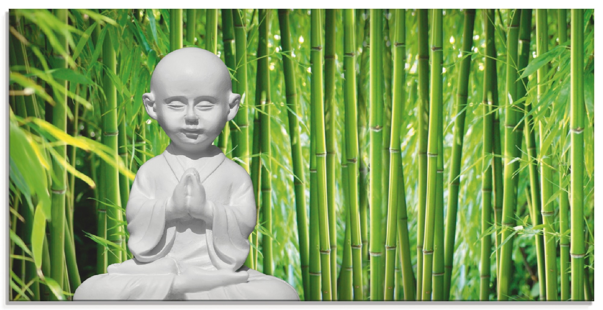 Artland Glasbild »Buddha mit Bambus«, Religion, (1 St.), in verschiedenen Grössen