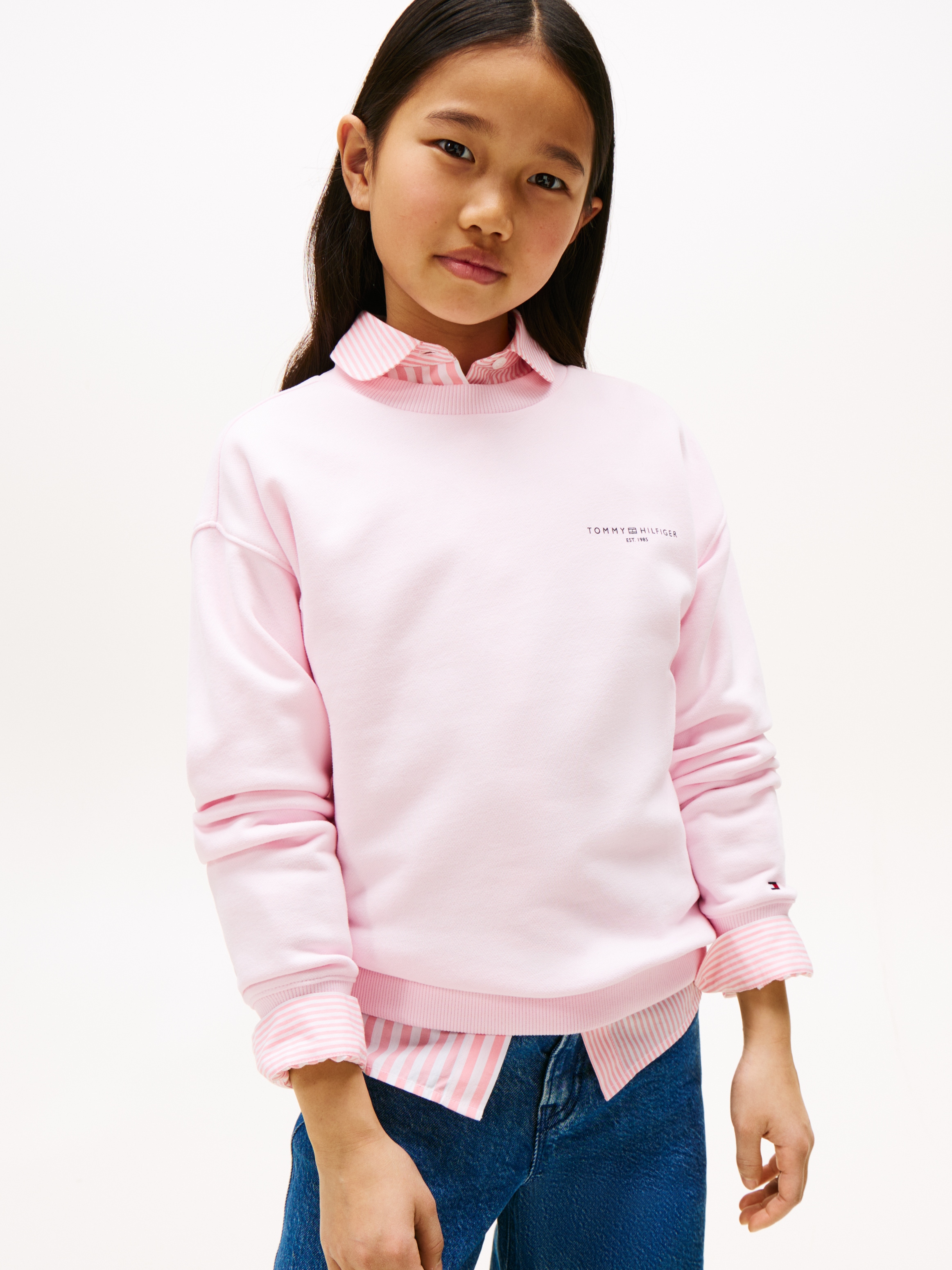 Image of Tommy Hilfiger Sweatshirt "MINI CORP C-NECK SWEATSHIRT", für Kinder bis 16 Jahre, mit Logo-Stickerei